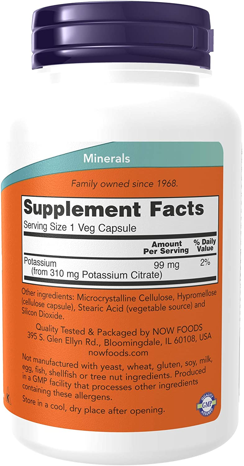 Supplements, Potassium Citrate 99 Mg, Supports Electrolyte Balance and Normal Ph*, Essential Mineral, 180 Veg Capsules