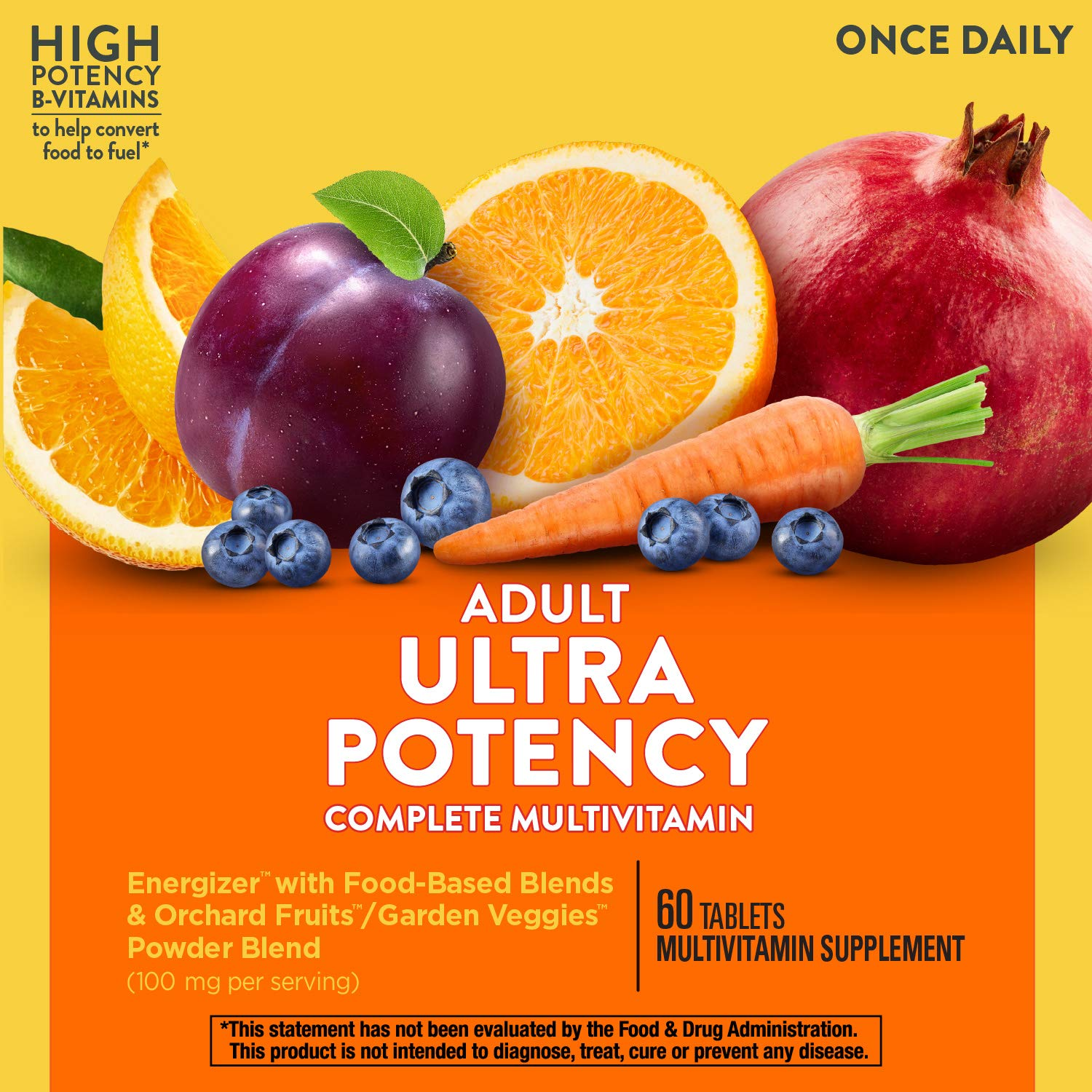 Alive! Once Daily Adult Multivitamin, Ultra Potency, Food-Based Blends, 60 Tablets