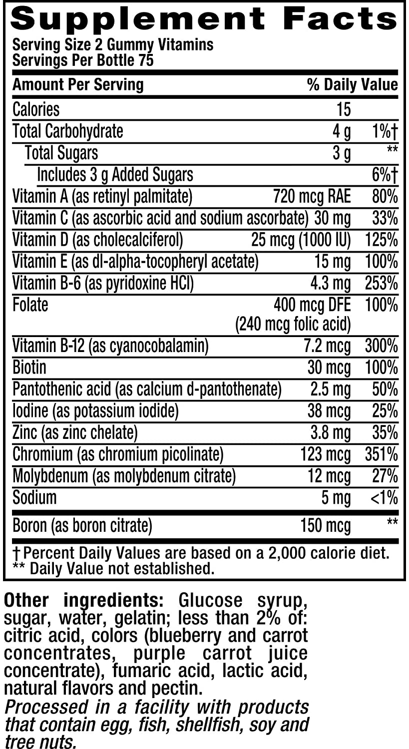 Vitafusion Gummy Vitamins for Men, Berry Flavored Daily Multivitamins for Men, 150 Count