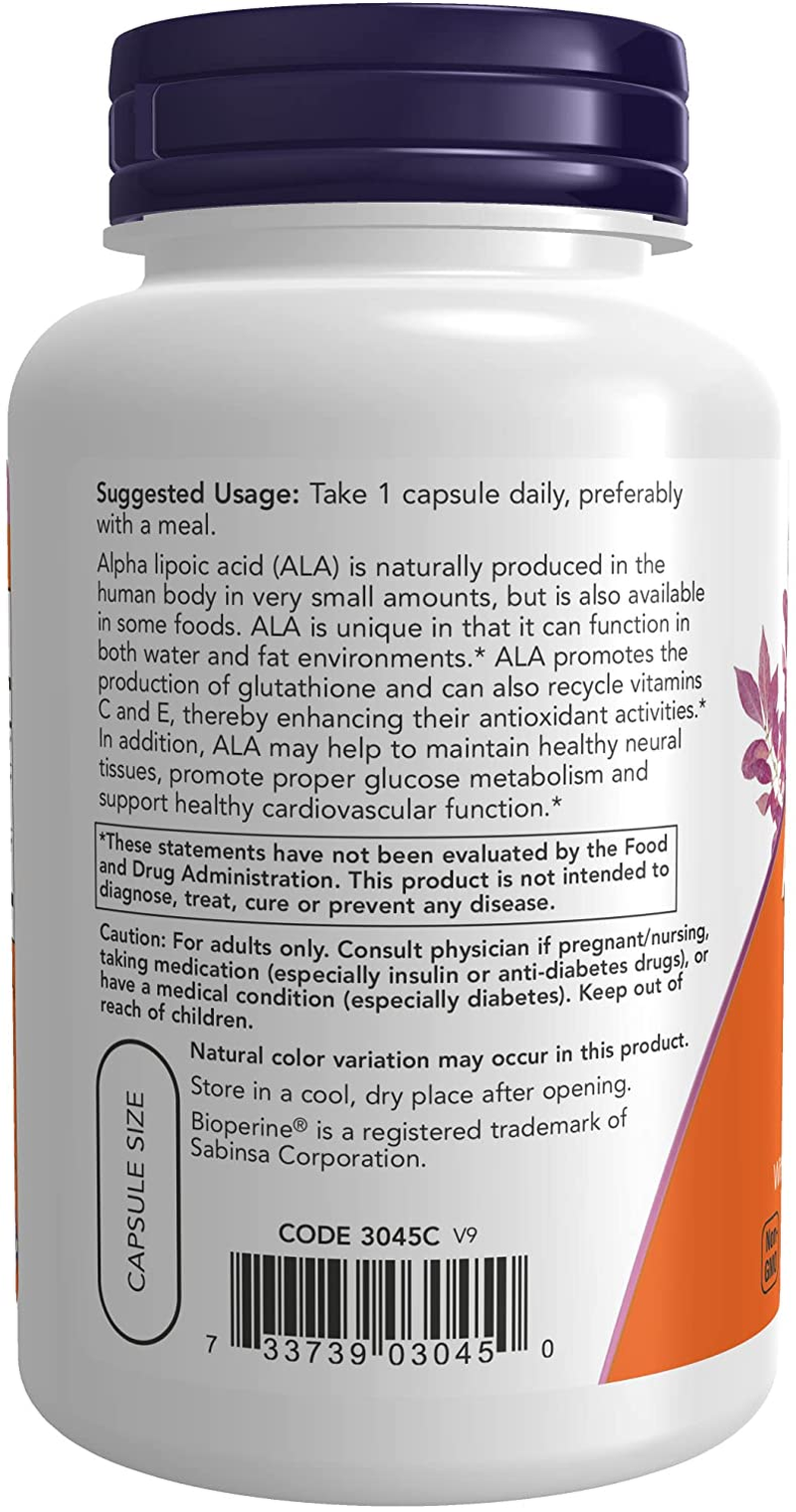 Supplements, Alpha Lipoic Acid 600 Mg with Grape Seed Extract & Bioperine®, Extra Strength, 120 Veg Capsules