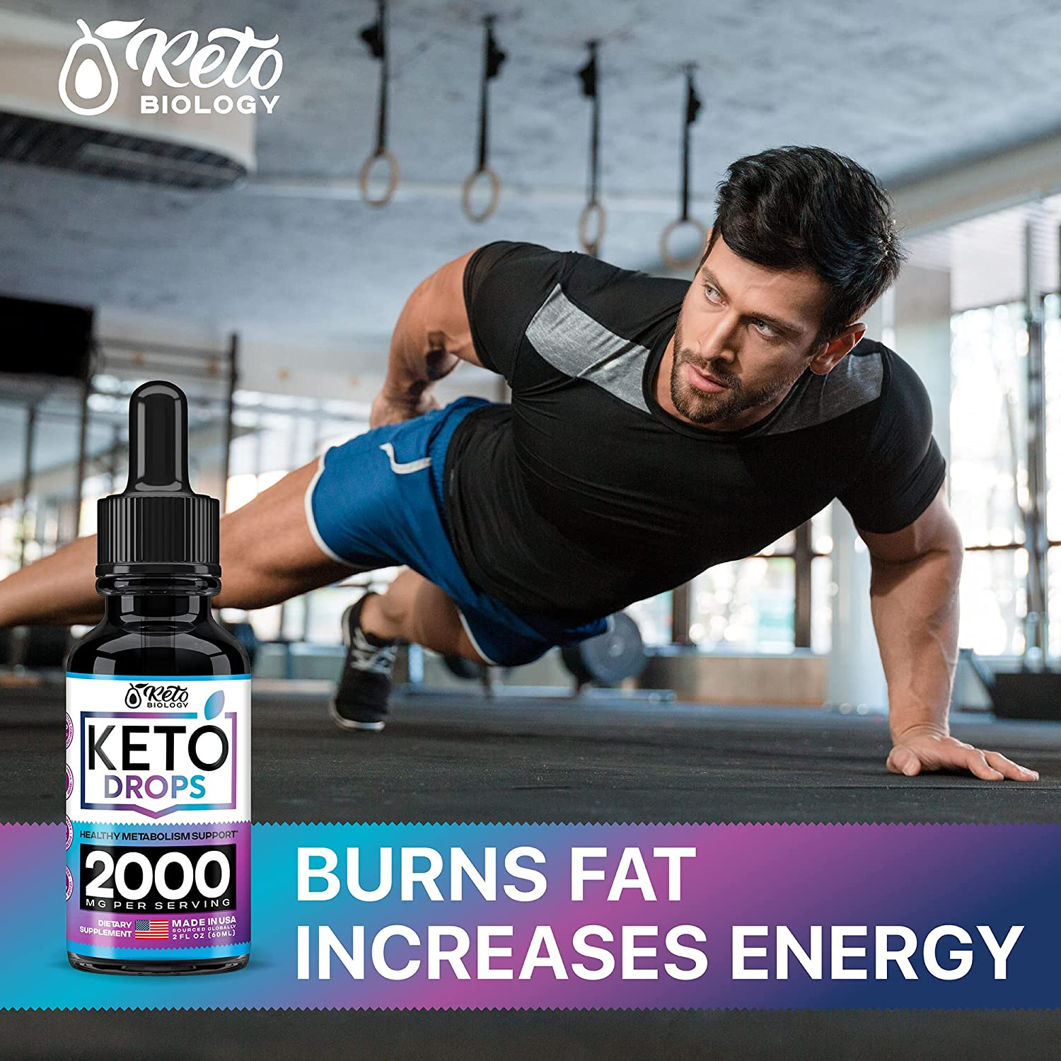 Keto Diet Drops with BHB Exogenous Ketones - Made in USA - Fat Burner & Appetite Suppressant - Natural Keto Liquid - Keto Weight Loss