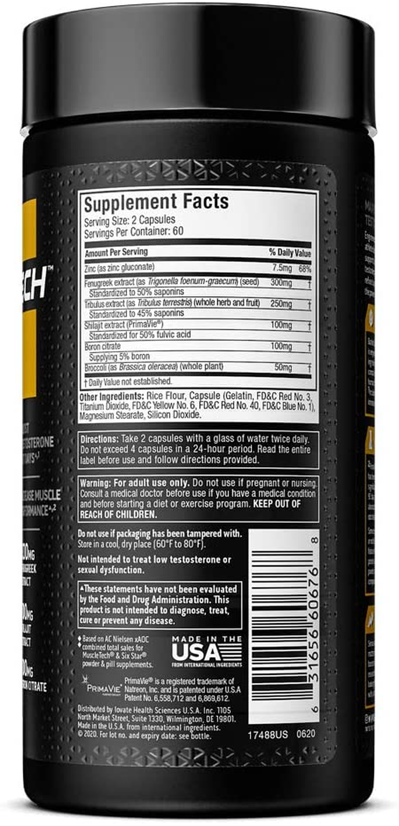 Testosterone Booster for Men | Muscletech Alphatest | Tribulus Terrestris & Boron Supplement | Max-Strength ATP & Test Booster | Daily Workout Supplements for Men, 120 Pills (Package May Vary)