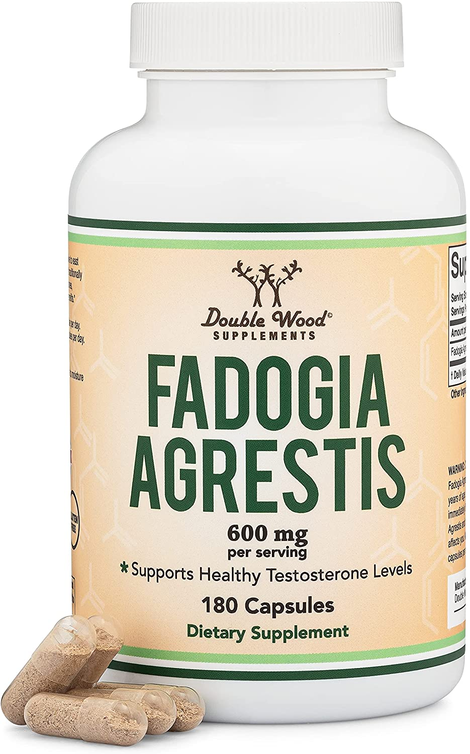 Fadogia Agrestis 600Mg per Serving (180 Capsules) Powerful Extract to Support Healthy Testosterone Levels and Athletic Performance (Manufactured and Tested in the USA) by