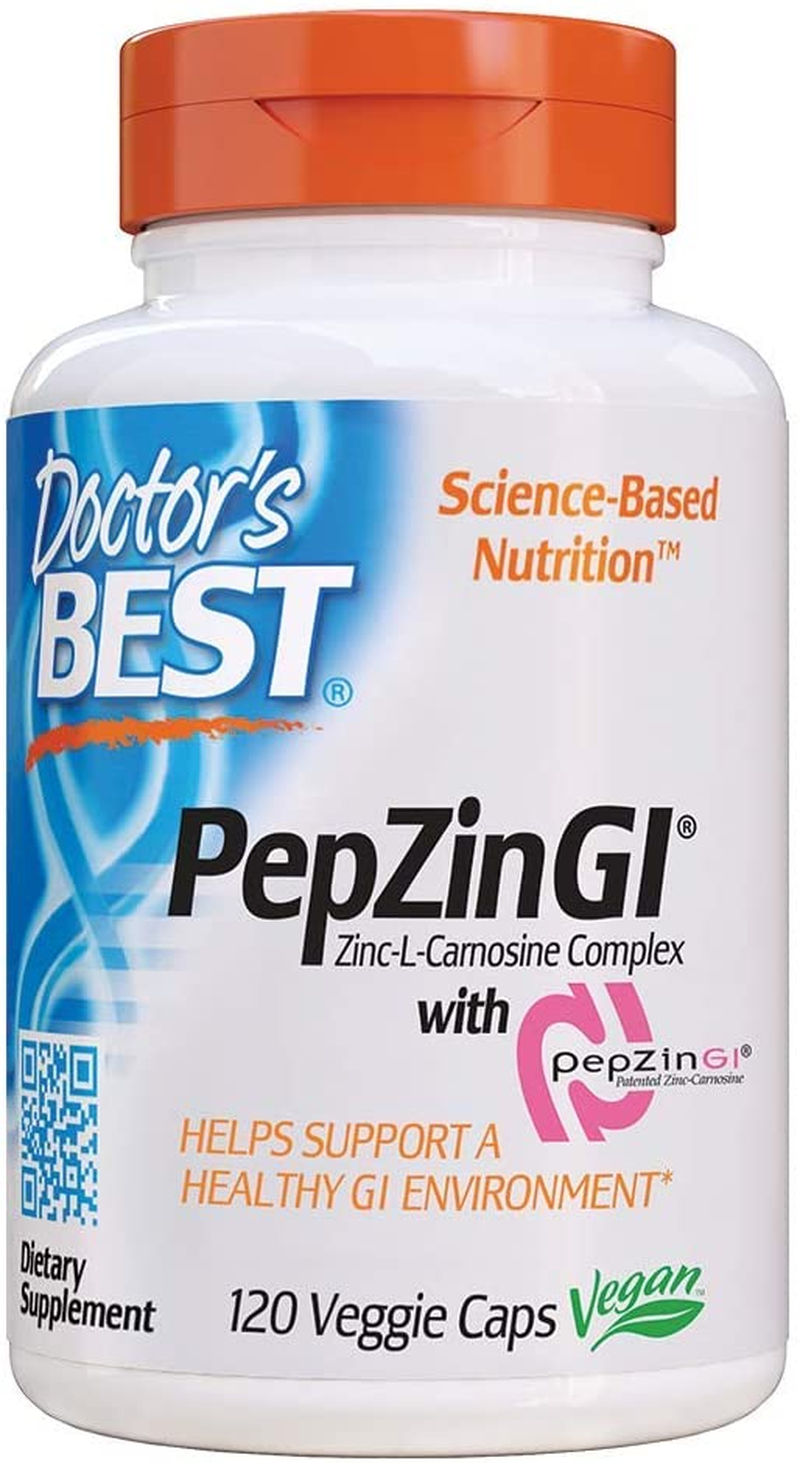 Pepzin GI, Zinc-L-Carnosine Complex, Non-Gmo, Vegan, Gluten Free, Soy Free, Digestive Support, 120 Veggie Caps