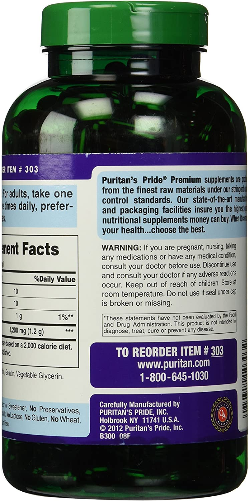 Puritan'S Pride Soy Lecithin 1200 Mg, 250Count