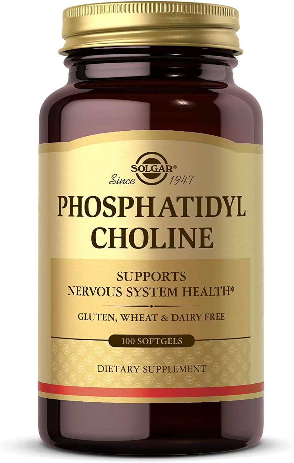 Phosphatidylcholine, 100 Softgels - Promote Healthy Cognitive Function - Derived from Lecithin - Contains Choline for Neurotransmitter Acetylcholine - Gluten Free, Dairy Free - 50 Servings