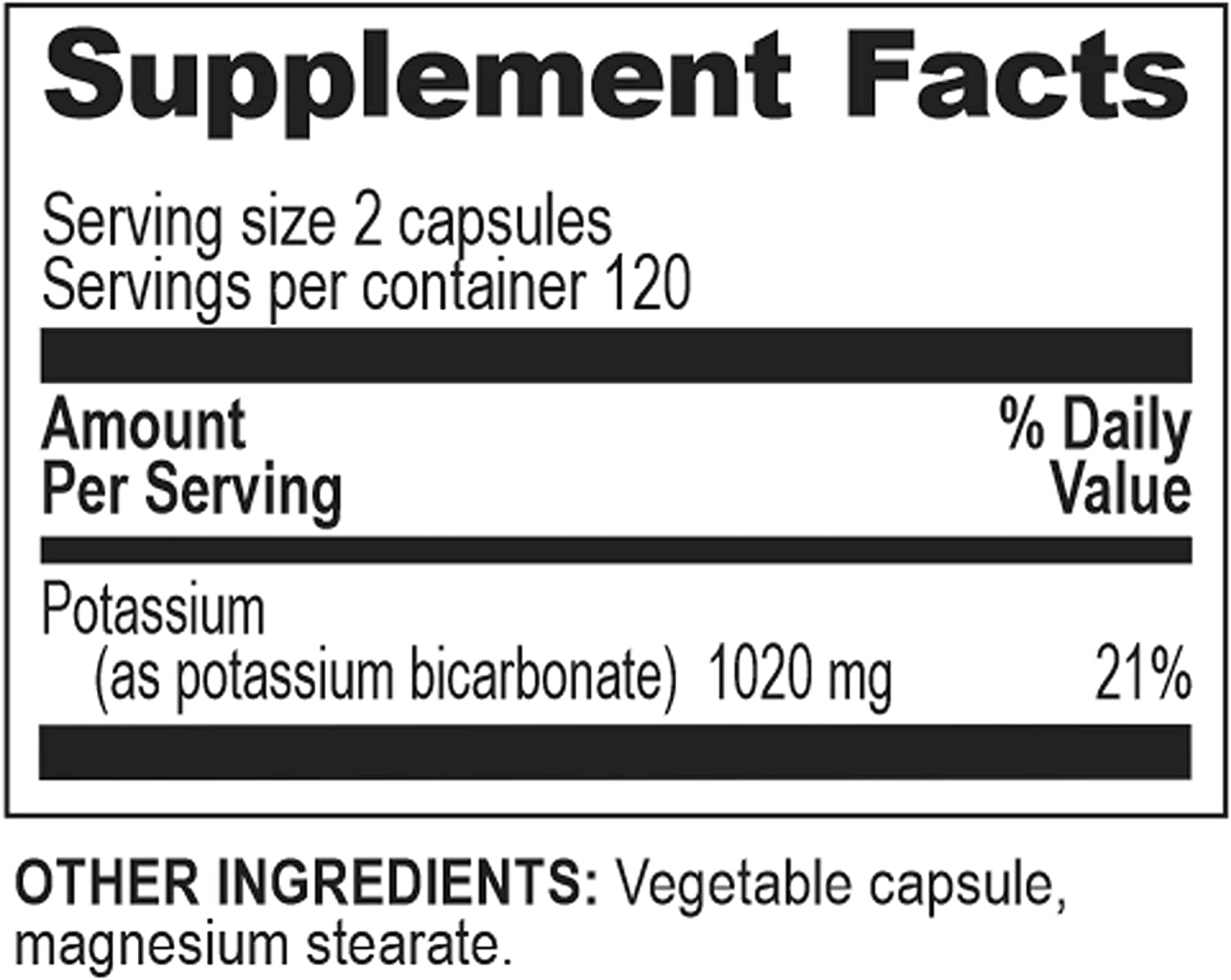 Potassium Basics Supplement, 1020 Mg,120 Servings, 240 Caps