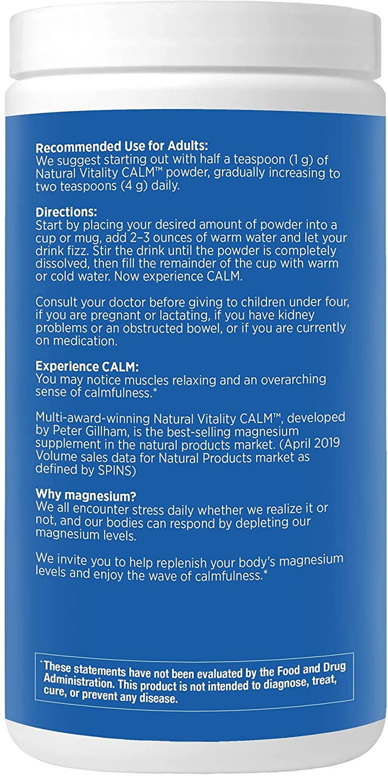 Calm, Magnesium Citrate Supplement Powder, Anti-Stress Drink Mix, Cherry, 16 Ounces (Package May Vary)