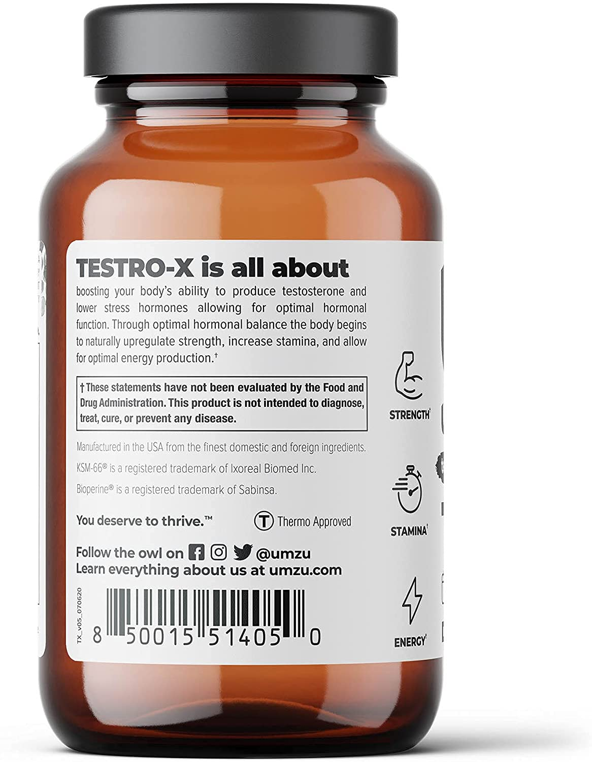 Testro-X - 30 Day Supply - Natural T Booster - Natural Formula - Promote Proper Hormonal Function - Support Healthy Males