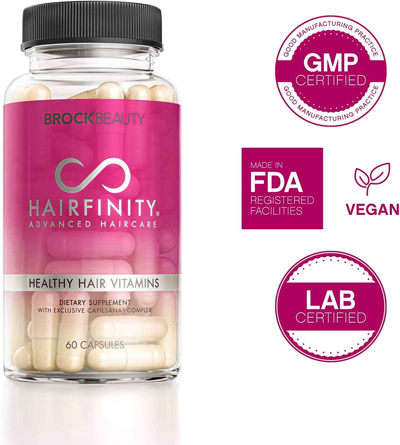 Hair Vitamins - Scientifically Formulated with Biotin, Amino Acids, and a Vitamin Supplement That Helps Support Hair Growth - Vegan - 60 Veggie Capsules (1 Month Supply)