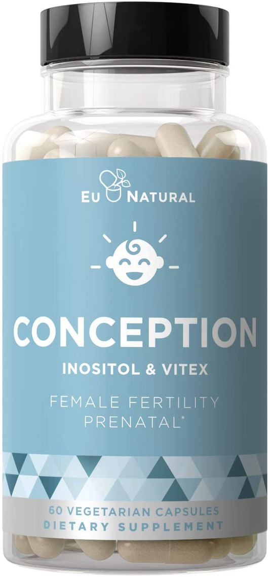 Conception Fertility Prenatal Vitamins – Regulate Your Cycle, Balance Hormones, Aid Ovulation – Myo-Inositol, Vitex, Folate Folic Acid Pills – 60 Vegetarian Soft Capsules