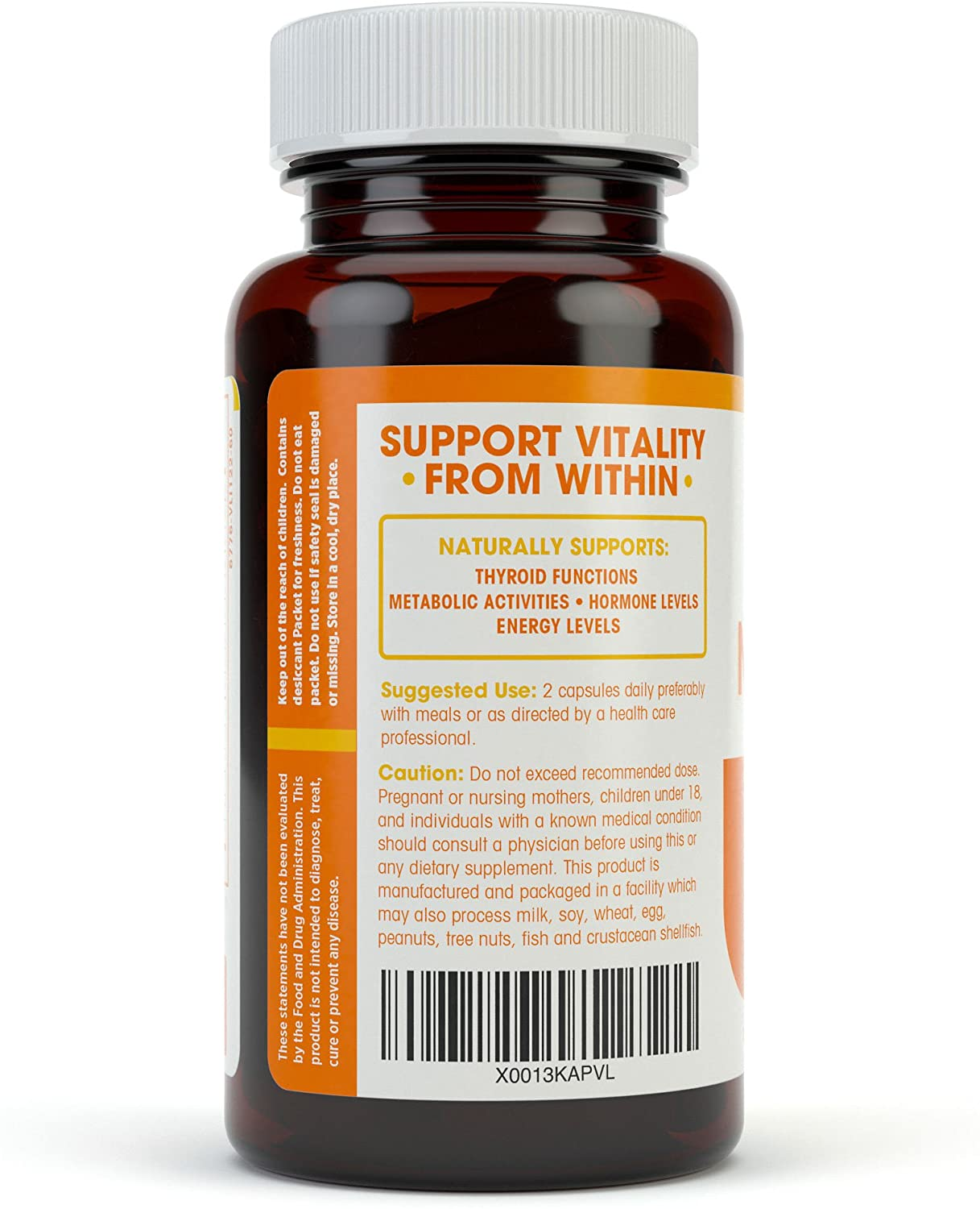 Thyroid Support Complex with Iodine for Energy Levels, Weight Loss, Metabolism, Fatigue & Brain Function - Natural Health Supplement Formula: L-Tyrosine, Selenium, Kelp, Bladderwrack, Ashwagandha, Etc