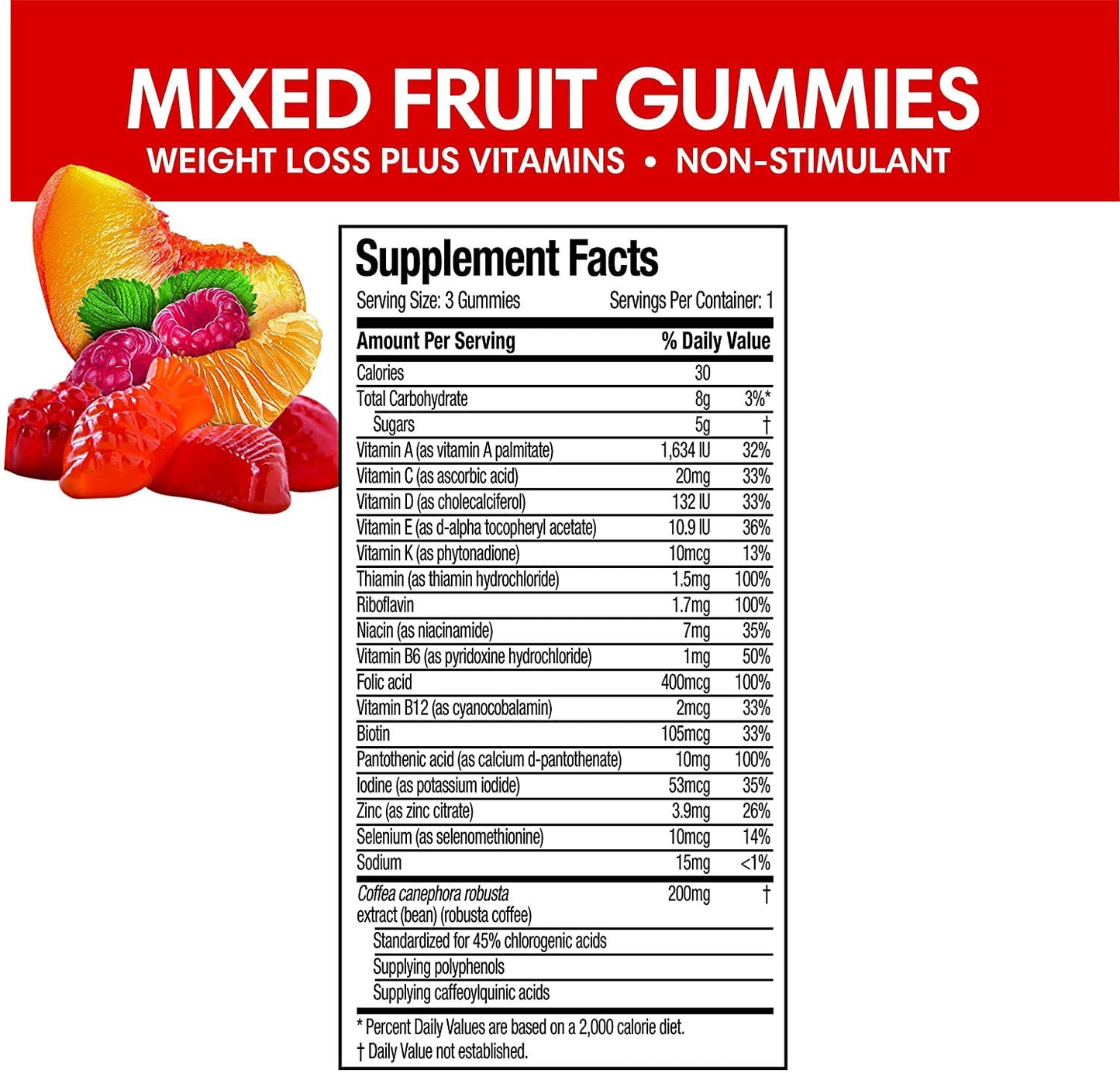 Weight Loss Gummies |  Caffeine-Free Gummy Weight Loss for Women & Men | Non-Stim Weight Loss Supplement | Metabolism Booster for Weight Loss | Weightloss Supplements | 90 Count (Pack of 1)