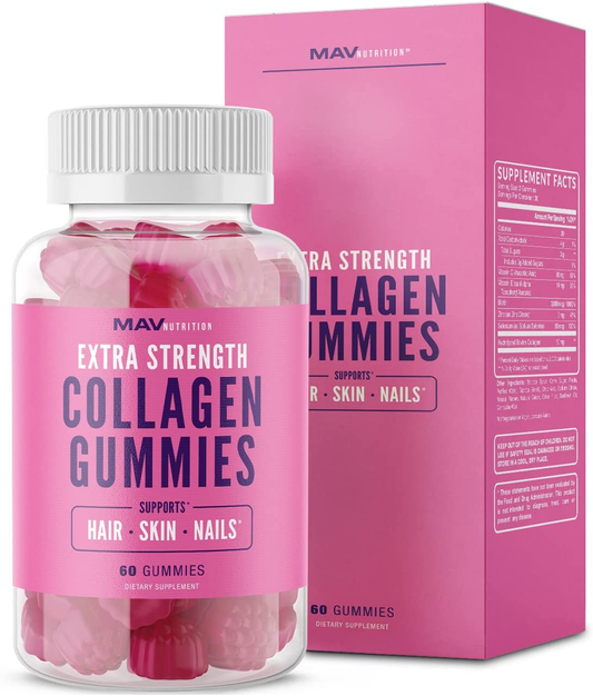 Hydrolyzed Collagen Gummies with Biotin Zinc Vitamin C and E | Hair Growth anti Aging Skin Care & Strong Nails | 60 Collagen Supplement Gummies