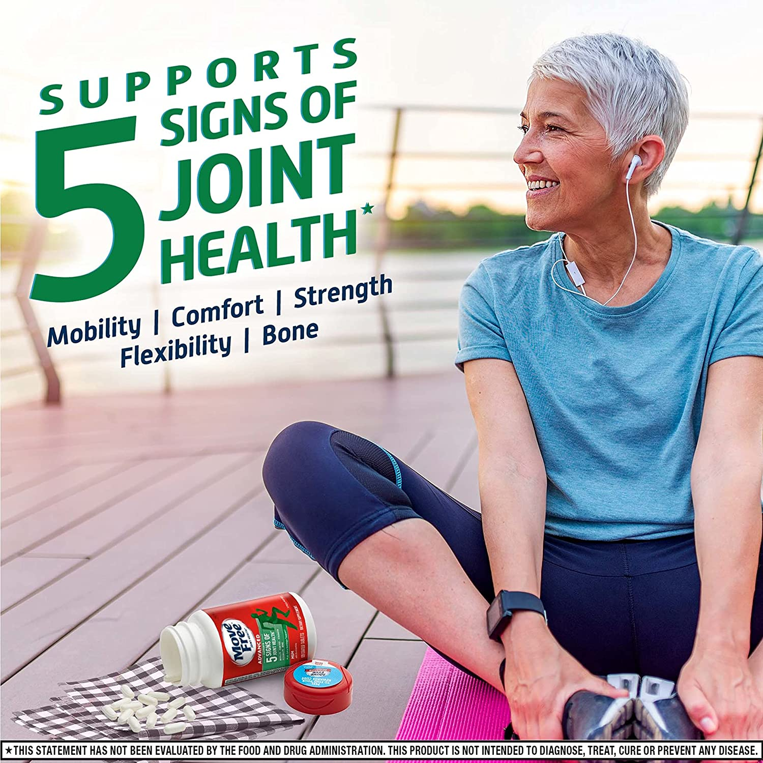 Glucosamine Chondroitin MSM Joint Support Supplement for Men and Women,  Advanced, Joint Support Tablets, Supports Mobility Flexibility Strength Lubrication & Comfort, (120Ct Bottle)