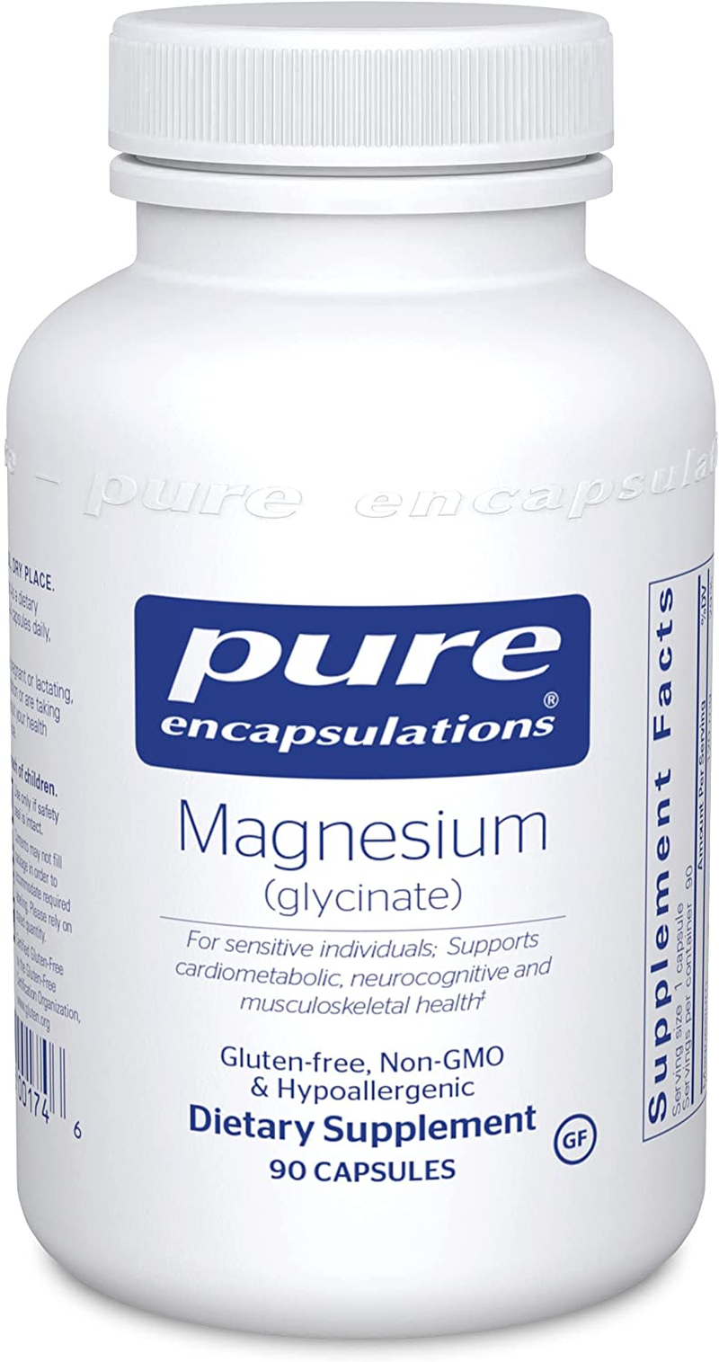 Magnesium (Glycinate) | Supplement to Support Stress Relief, Sleep, Heart Health, Nerves, Muscles, and Metabolism* | 90 Capsules