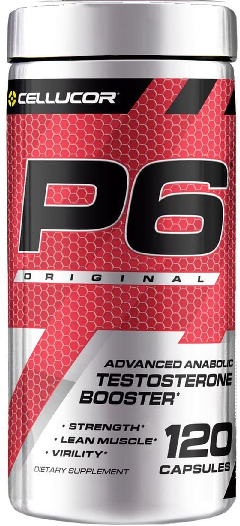 P6 Original Testosterone Booster for Men, Build Advanced Anabolic Strength & Lean Muscle, Boost Energy Performance, Increase Virility Support, 120 Capsules