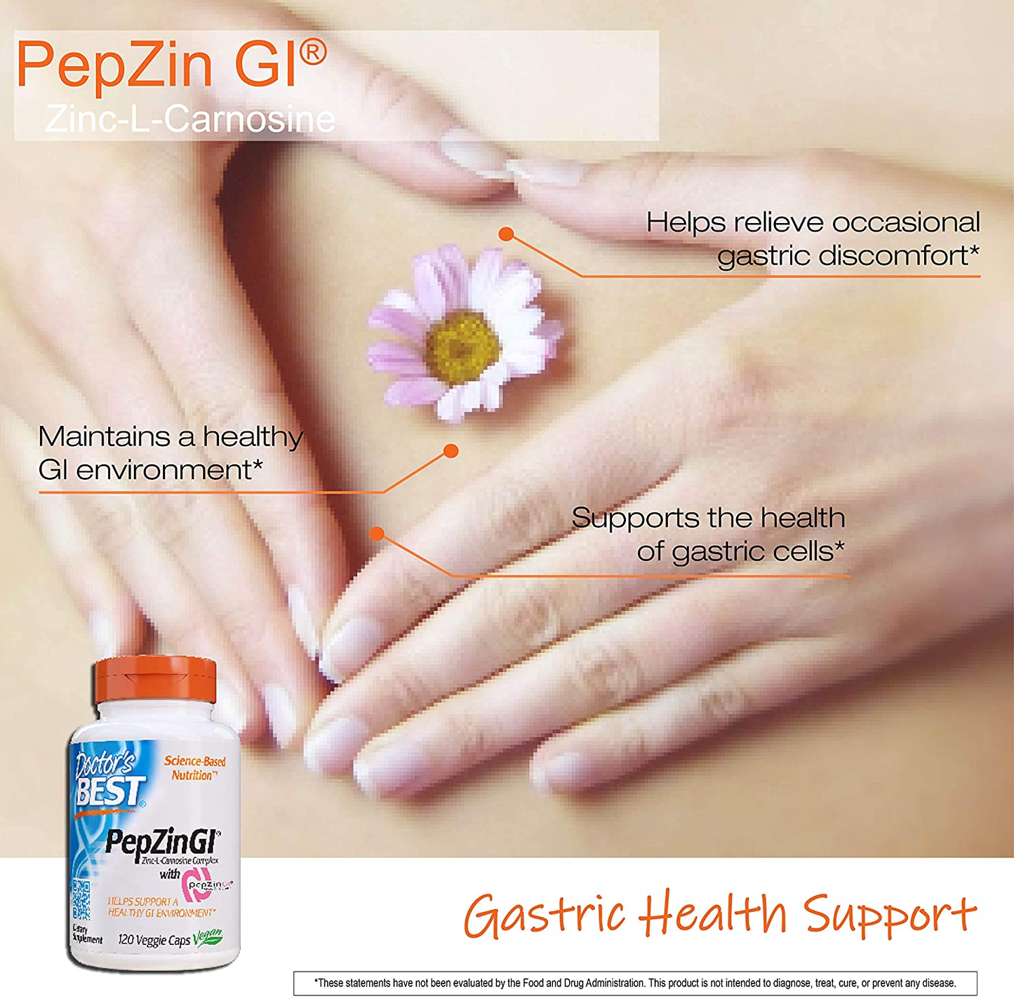 Pepzin GI, Zinc-L-Carnosine Complex, Non-Gmo, Vegan, Gluten Free, Soy Free, Digestive Support, 120 Veggie Caps