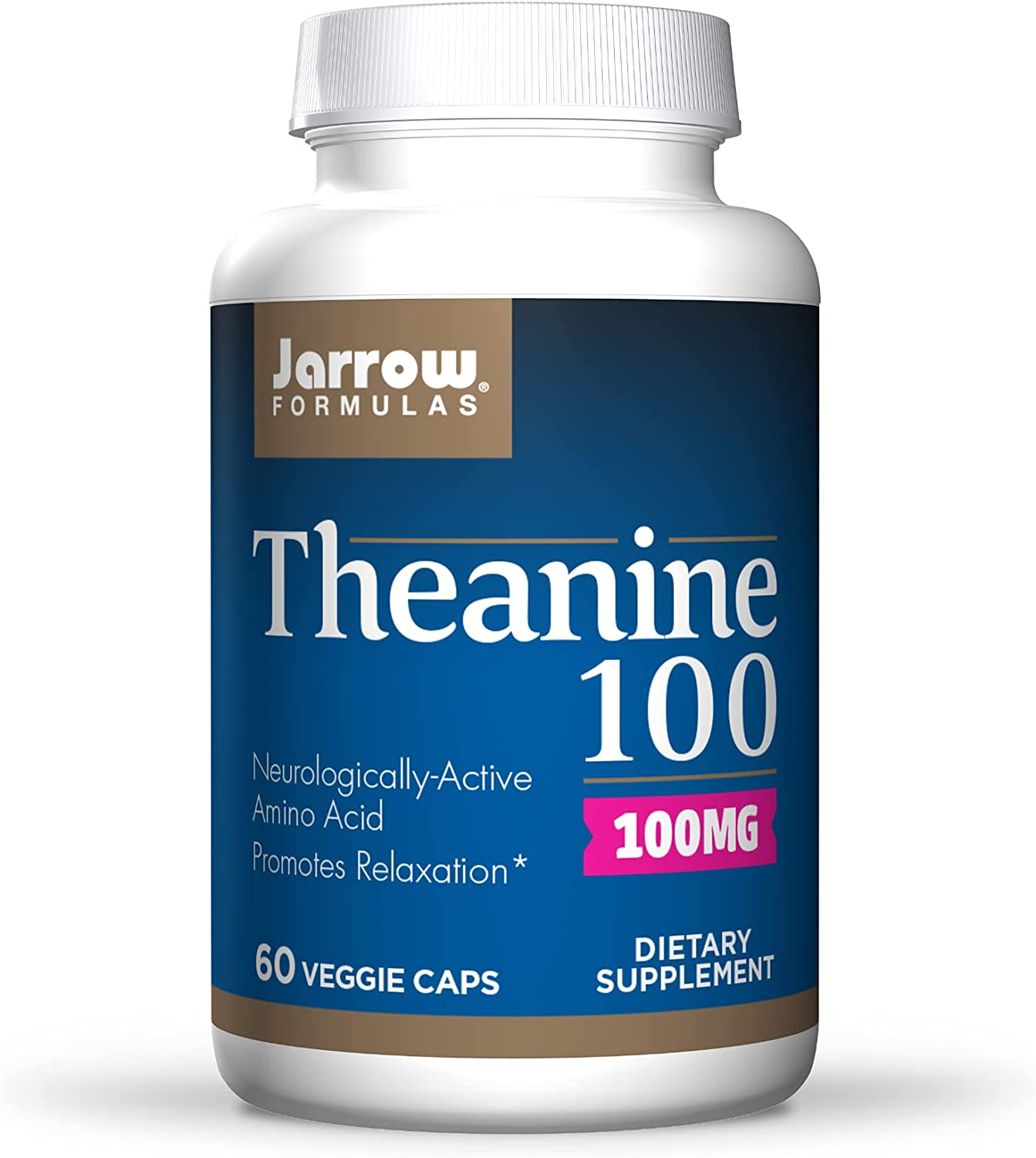 Theanine 100 Mg - 60 Veggie Caps - Neurologically Active Amino Acid - Found in Green Tea - Promotes Relaxation - up to 60 Servings