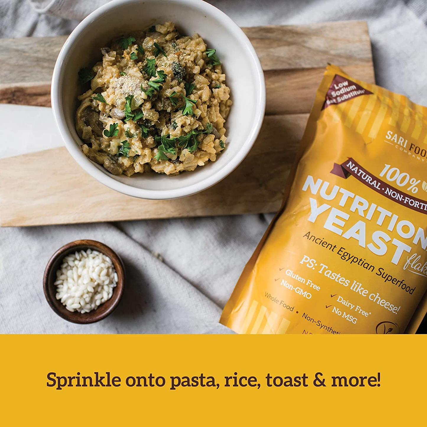 Non Fortified Nutritional Yeast Flakes, Whole Foods Based Protein Powder, Vegan, Gluten Free, Vitamin B Complex, Beta-Glucans and All 18 Amino Acids (24 Oz.)