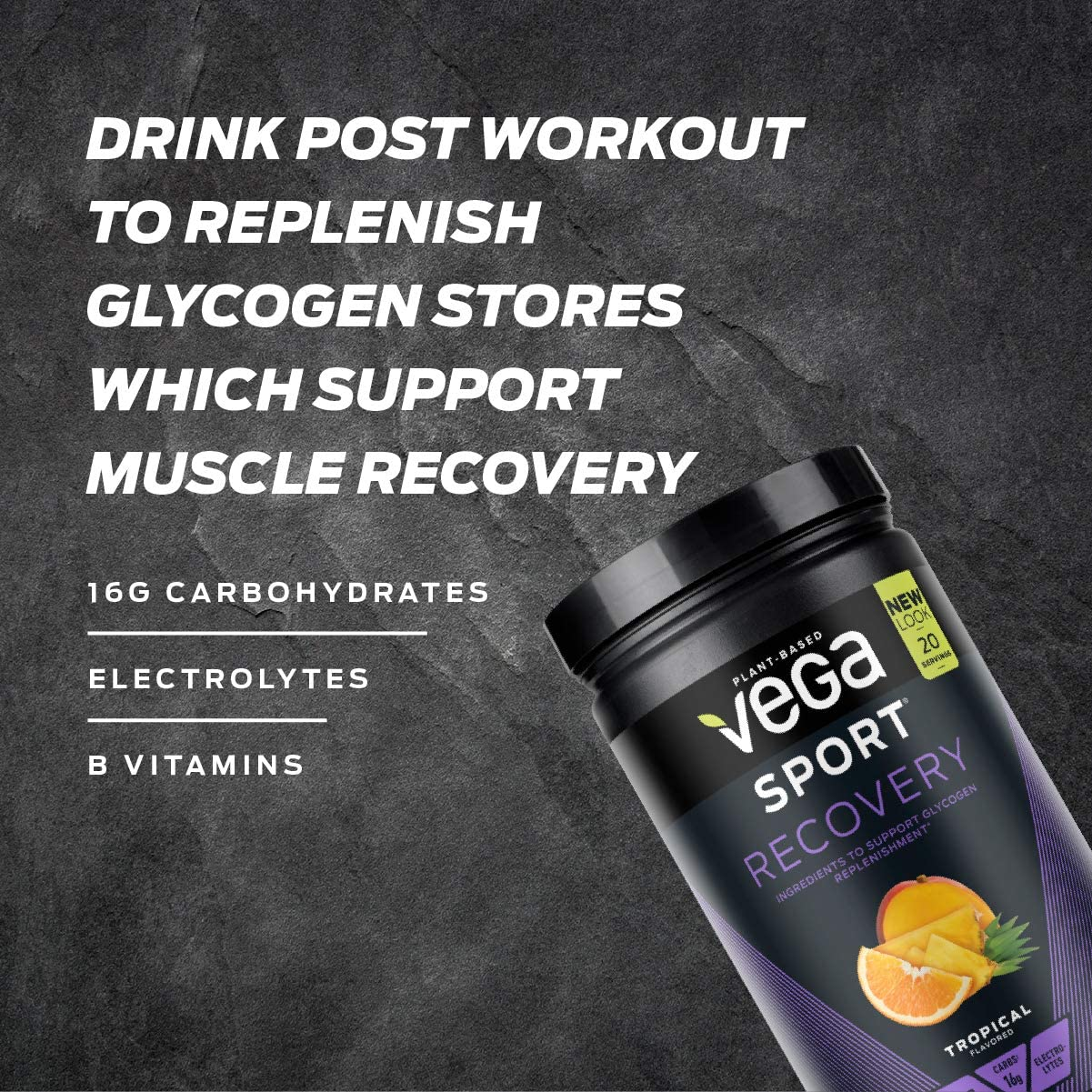 Sport Recovery, Apple Berry, Post Workout Recovery Drink for Women and Men, Electrolytes, Carbohydrates, B-Vitamins, Vitamin C and Protein, n, Gluten Free, Dairy Free (20 Servings)