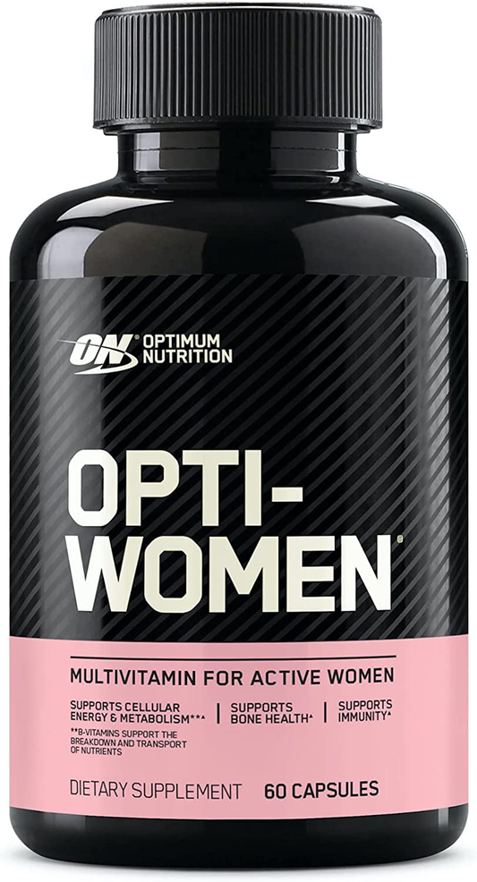 Opti-Women, Vitamin C, Zinc and Vitamin D for Immune Support Womens Daily Multivitamin Supplement with Iron, Capsules, 60 Count