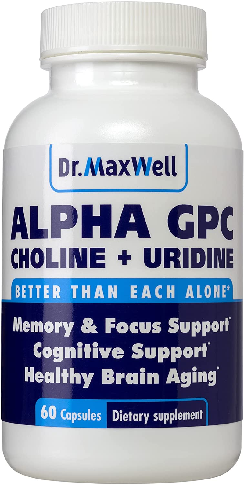 Alpha GPC 600Mg + Uridine, a Choline Enhancer. Better than Alpha-Gpc or Uridine Аlone. Best Alpha GPC Choline: 2In1, Soy Free, No Fillers, USA. Best Choline Form, 60 Pills, Money Back Guarantee