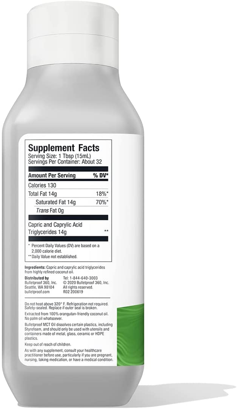 XCT MCT Oil Made with C10 and C8 MCT Oil, Flavorless, 14G Mcts, 16 Fl Oz  Keto Supplement for Sustained Energy, Appetite Control, Mental & Physical Energy, Non-Gmo, Vegan & Cruelty Free