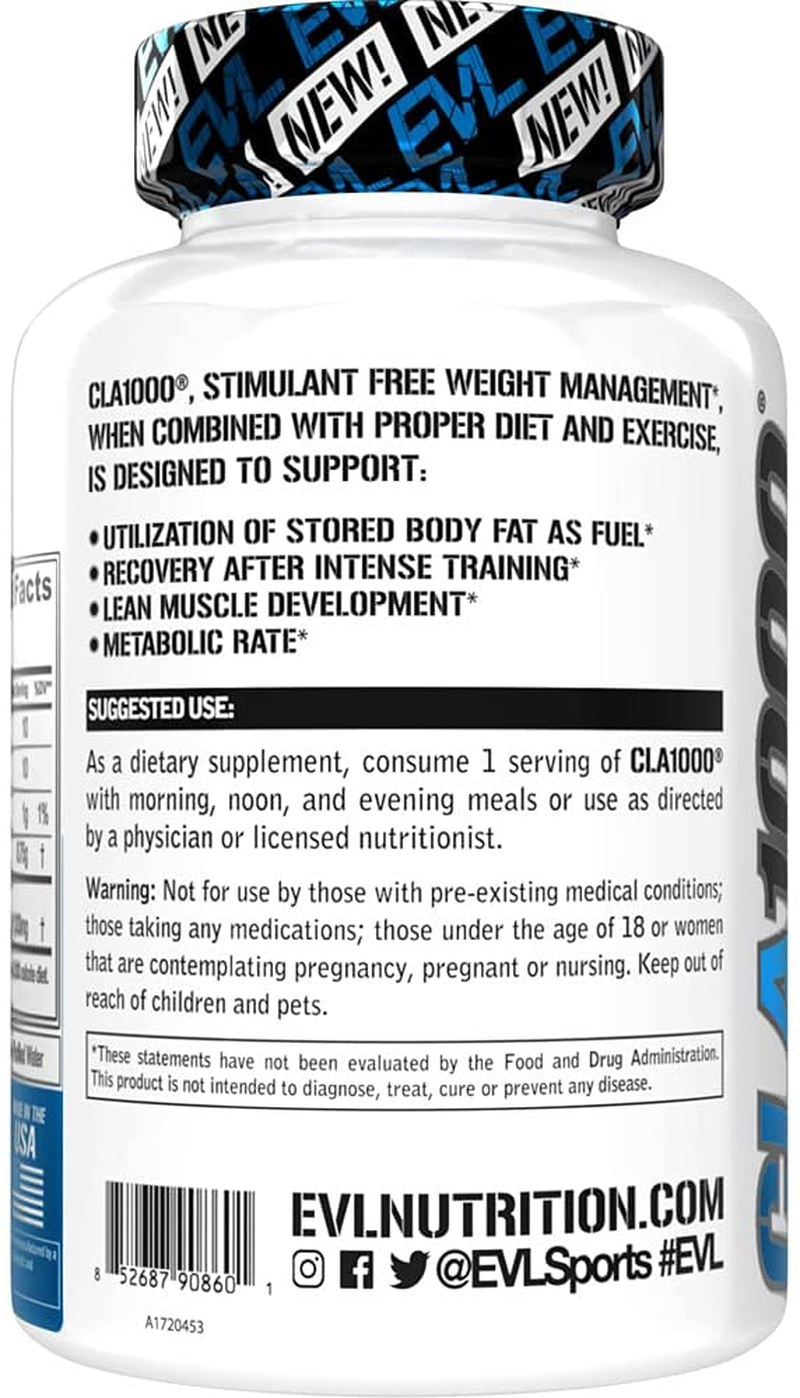 Nutrition CLA 1000, Conjugated Linoleic Acid, Weight Loss Supplement, Metabolism Support, Stimulant-Free (90 Servings)