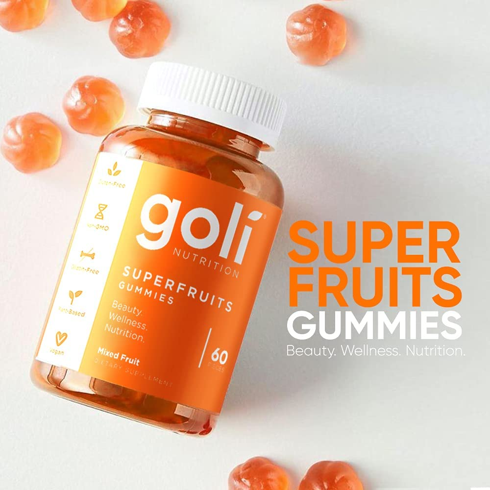 SUPERFRUITS Vitamin Gummy by  Nutrition 60 Ct - with Collagen-Enhancing Ingredients. Radiate. Rejuvenate. Refresh (Mixed Fruit, Vegan, Plant-Based, Non-Gmo, Gluten-Free & Gelatin Free)