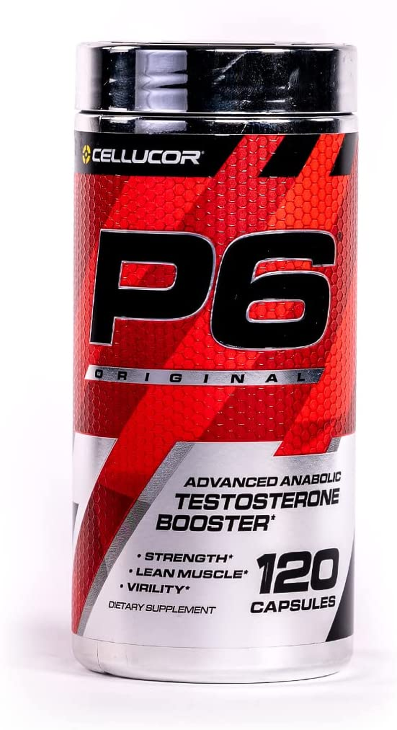 P6 Original Testosterone Booster for Men, Build Advanced Anabolic Strength & Lean Muscle, Boost Energy Performance, Increase Virility Support, 120 Capsules