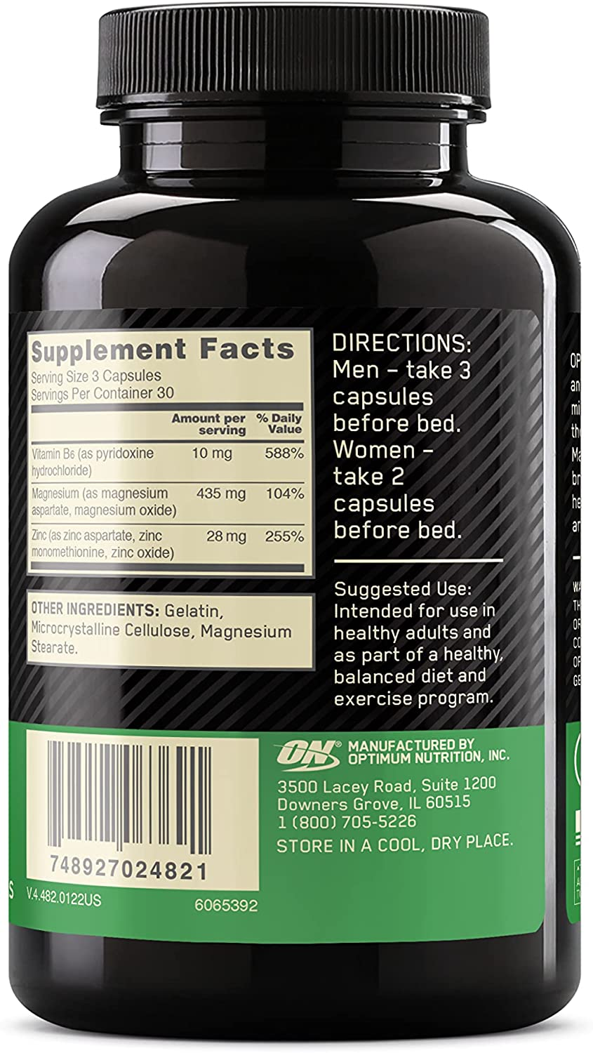 Zinc Magnesium Aspartate, Zinc for Immune Support, Muscle Recovery and Endurance Supplement for Men and Women, Zinc and Magnesium Supplement, 90 Count (Packaging May Vary)