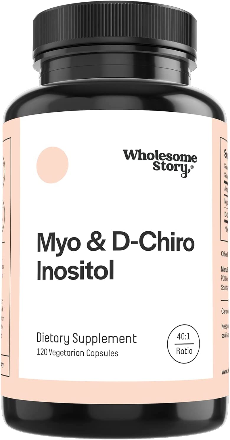 Myo-Inositol & D-Chiro Inositol Blend | 30-Day Supply | Most Beneficial 40:1 Ratio | Hormonal Balance & Healthy Ovarian Function Support for Women | Vitamin B8 | Made in USA (120 Capsules)