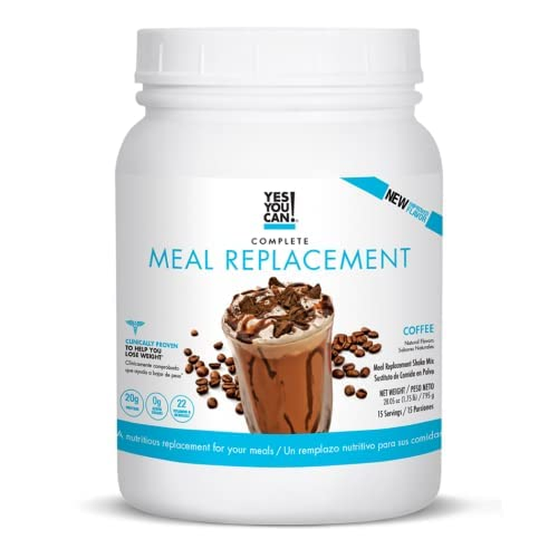 Complete Meal Replacement Powder - 15 Servings, 20G of Protein, 0G Added Sugars, 22 Vitamins and Minerals | All-In-One Nutritious Meal Replacement Shake (Coffee)