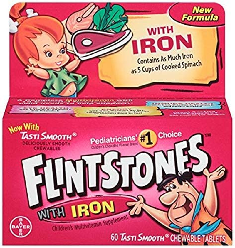 Flintstones Chewable Kids Vitamins with Iron, Multivitamin for Kids & Toddlers with Vitamin D, Vitamin C & More, 60Ct