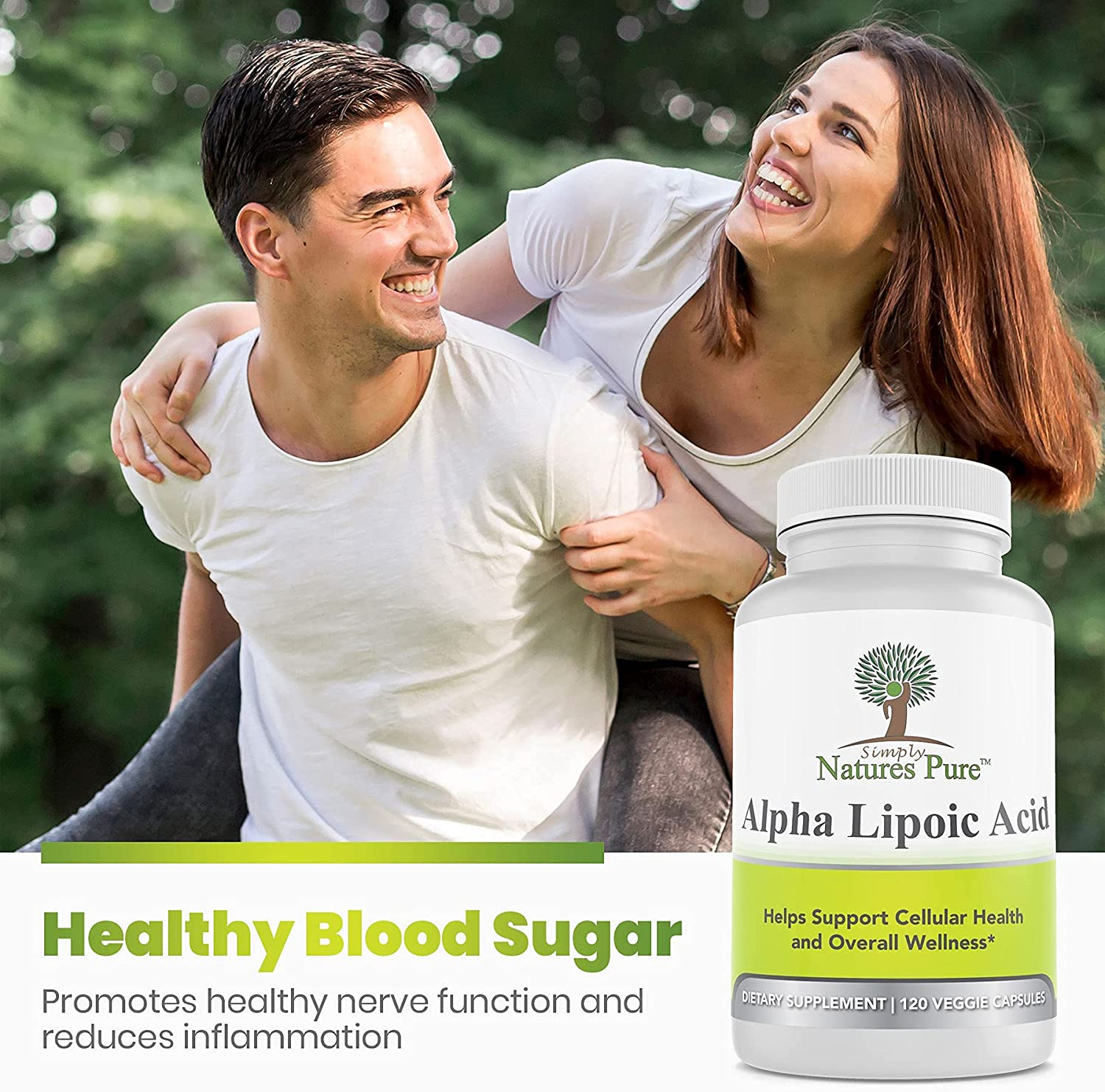 Simply Nature'S Pure Alpha Lipoic Acid 600Mg 120 Veggie Capsules RLA R-LA R-Lipoic S-Lipoic, ALA, Non-Gmo Thioctic Acid 4 Month Supply