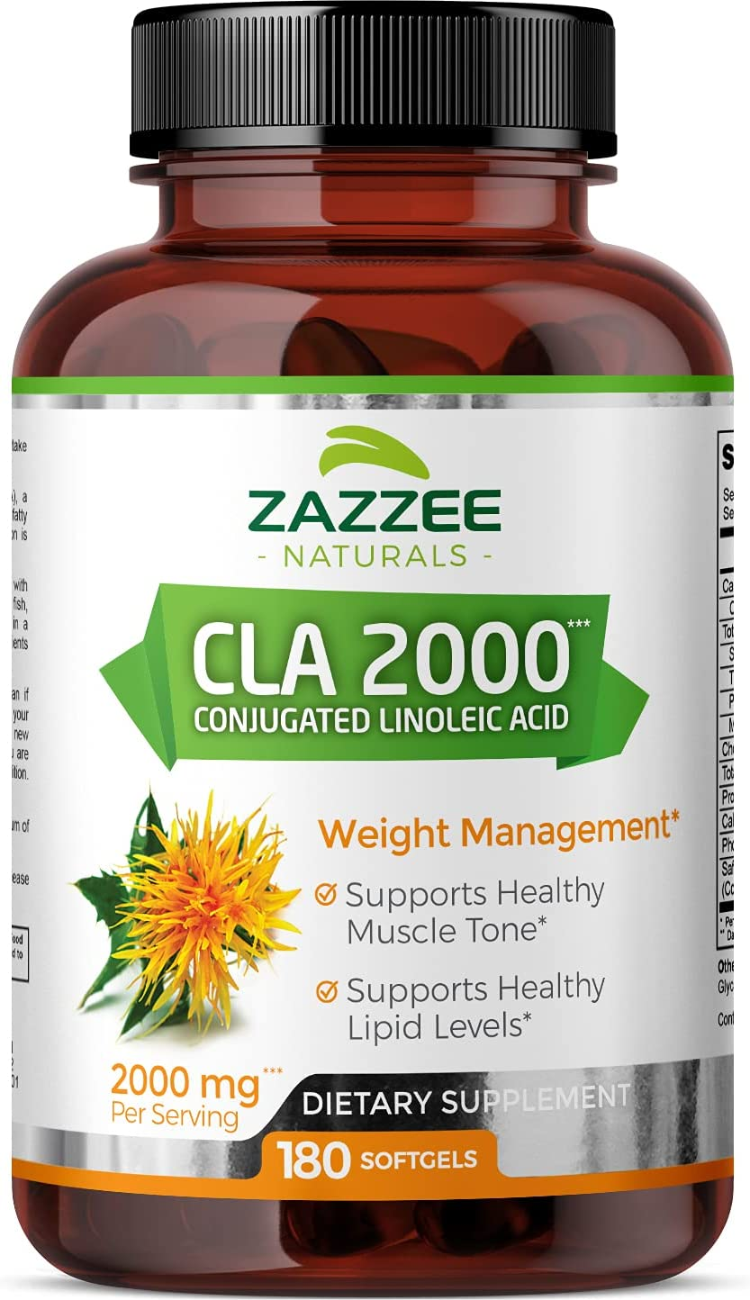 CLA, 2000 Mg, 180 Softgels, High-Potency Conjugated Linoleic Acid, High Dosage for Weight Management