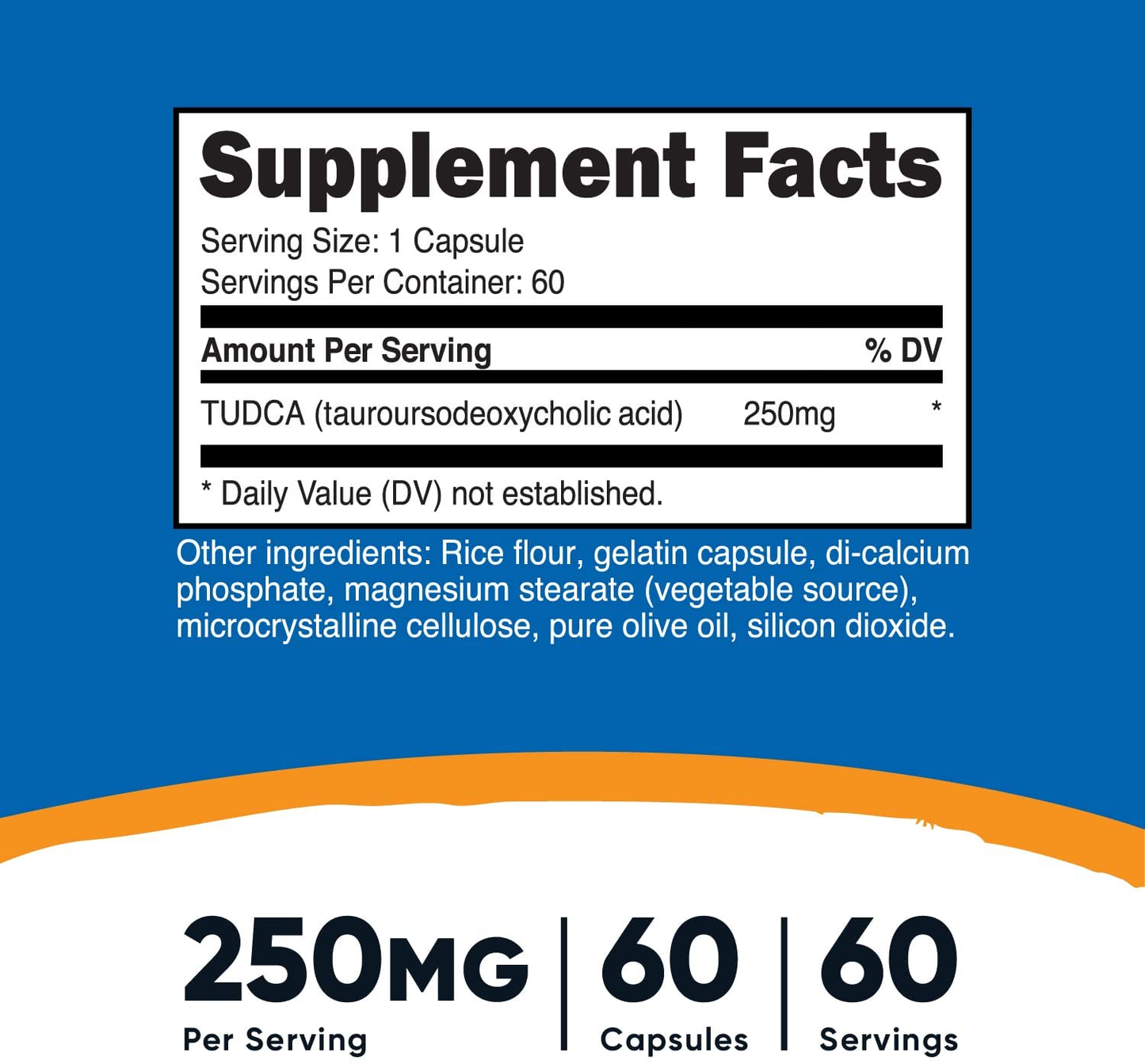 Tudca 250Mg, 60 Capsules (Tauroursodeoxycholic Acid) - Premium Quality