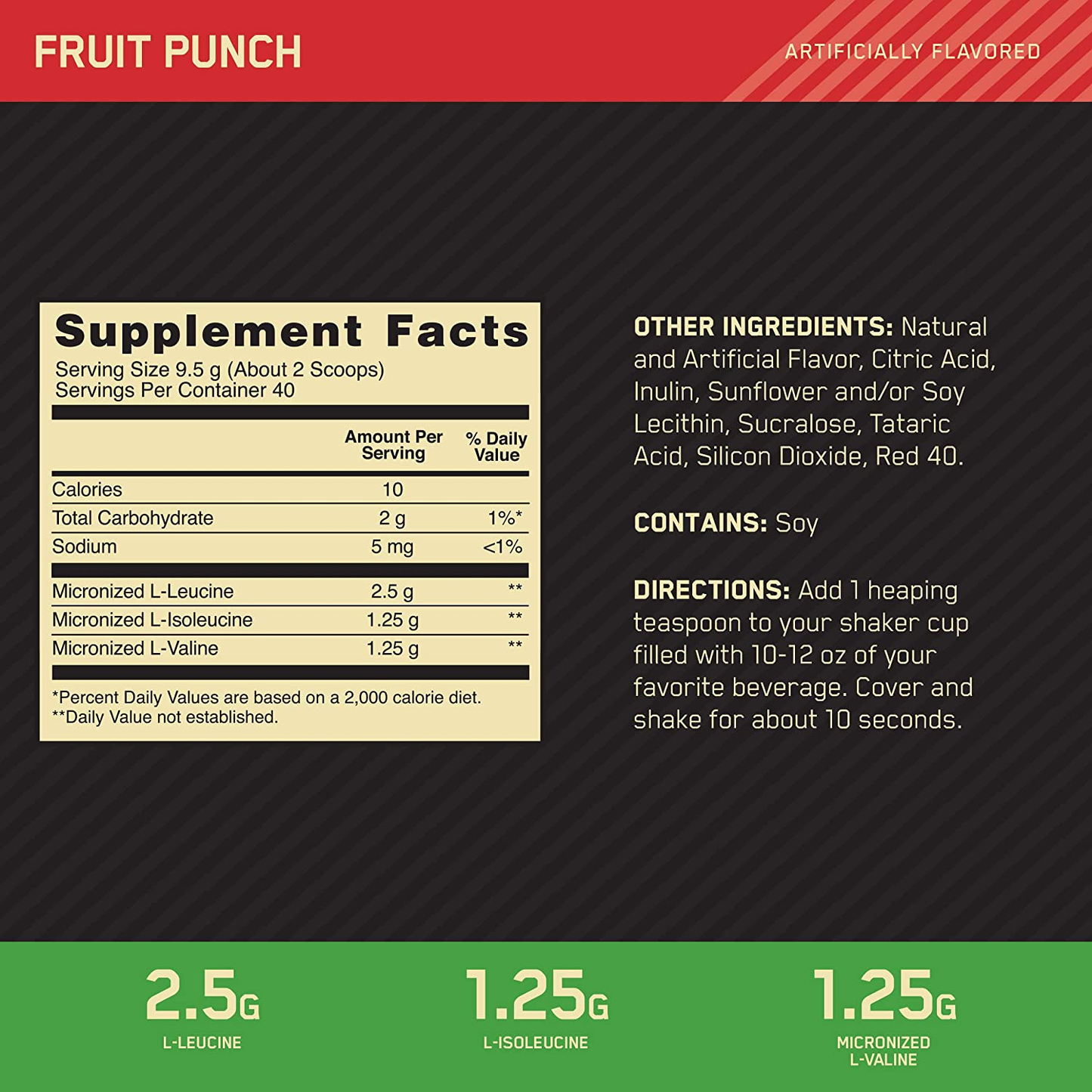 Instantized BCAA Powder, Keto Friendly Branched Chain Essential Amino Acids, 5000Mg, Fruit Punch,13.40 Oz, 40 Servings (Packaging May Vary)