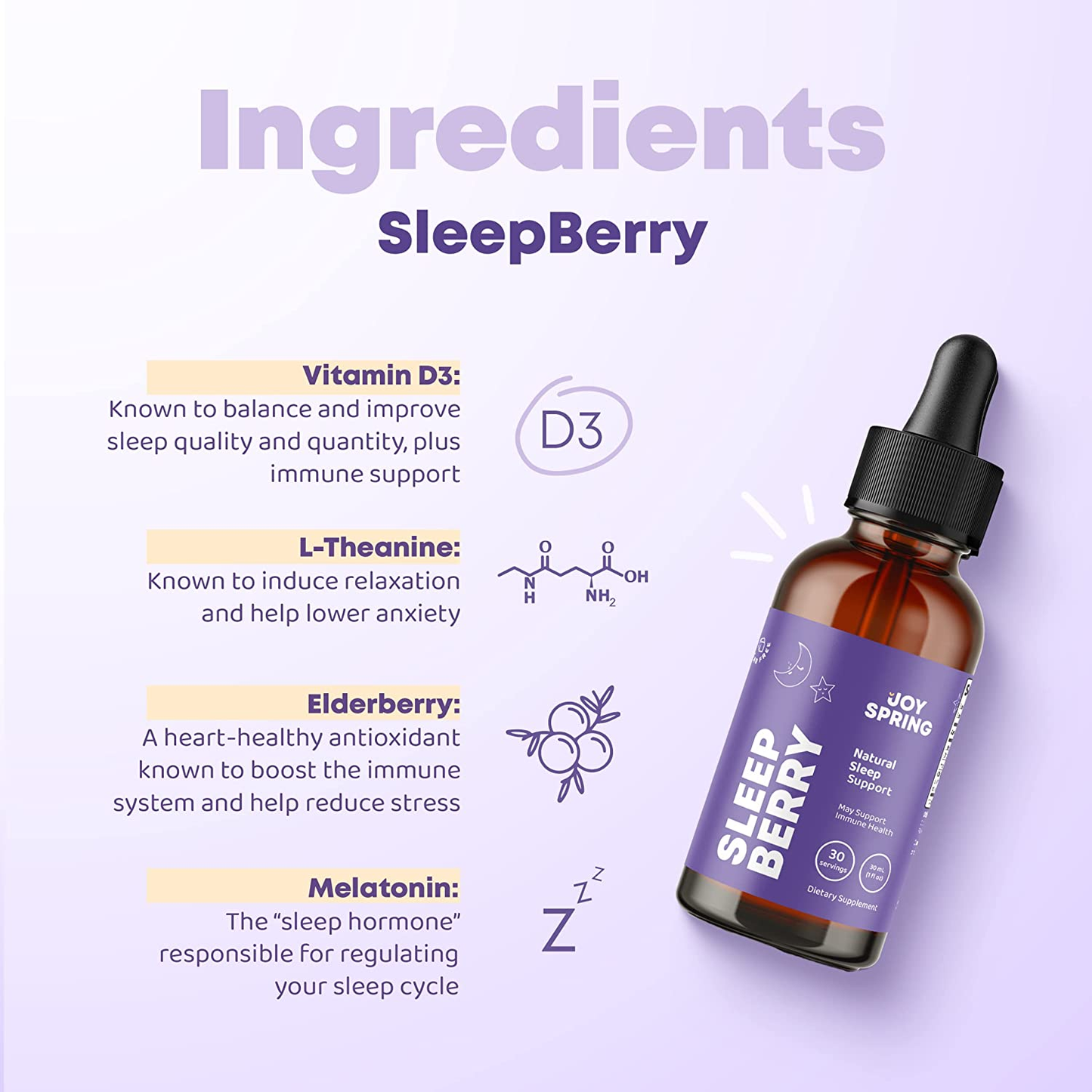 Sleepberry Melatonin for Kids - Liquid Children Melatonin for Kids Sleep Support - Natural Childrens Melatonin with Vitamin D, Melatonin Drops, Toddler Melatonin…