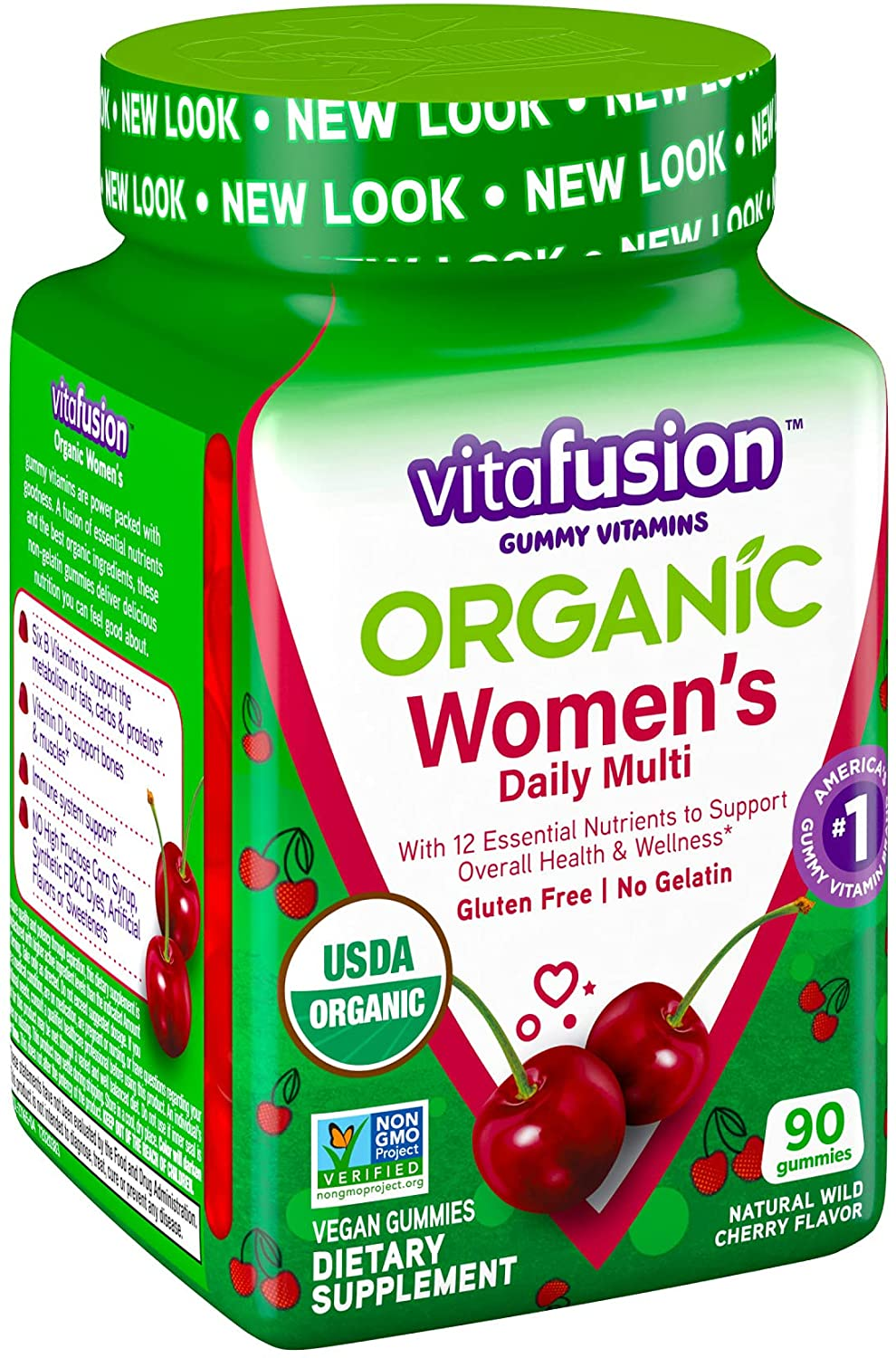 Organic Women’S Gummy Multivitamin, 90 Count - Non-Gmo, Gluten-Free, No Gelatin, No HFCS