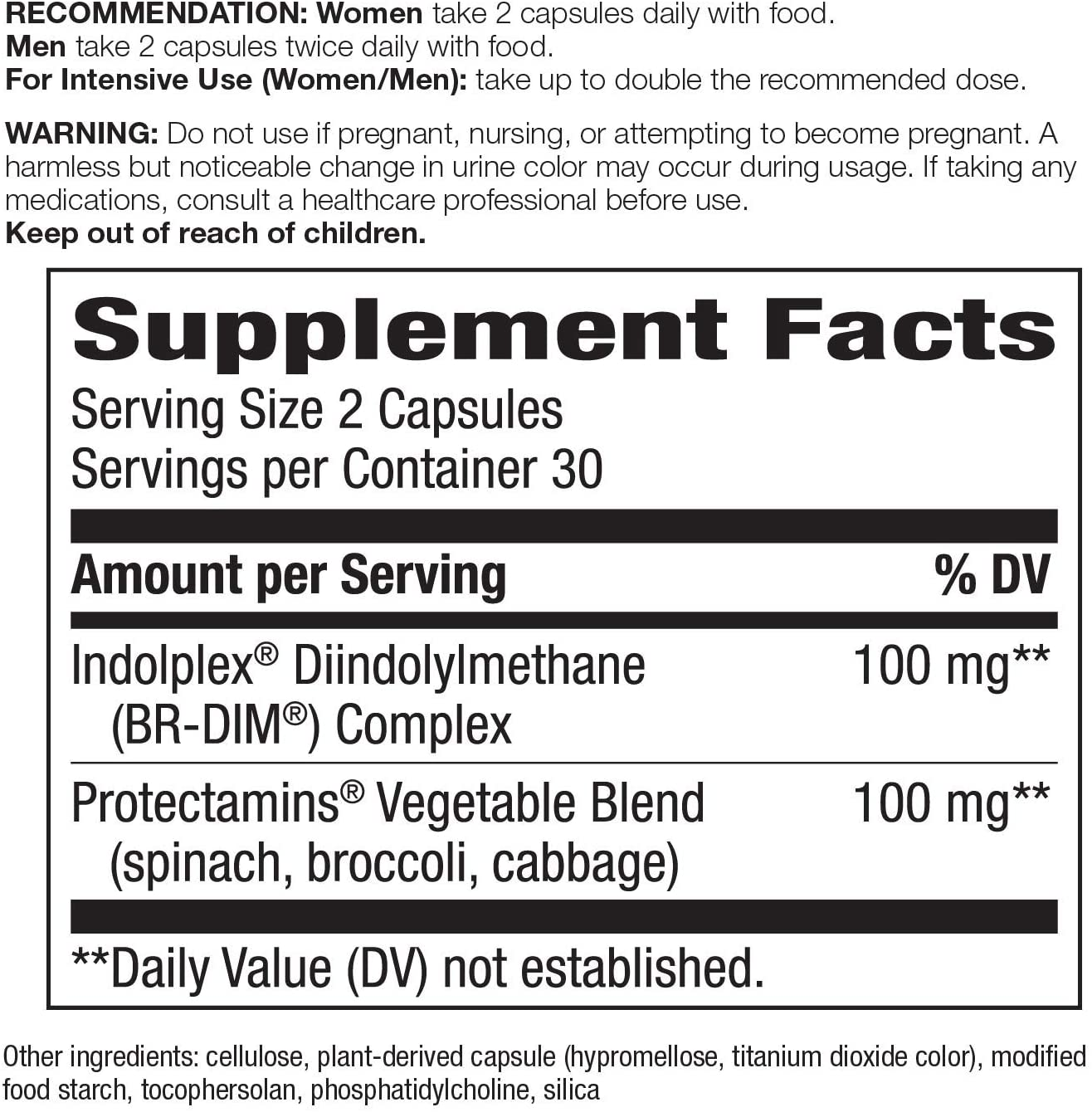 Dim-Plus, Diindolylmethane Vegetarian Capsules, 60-Count (Packaging May Vary)