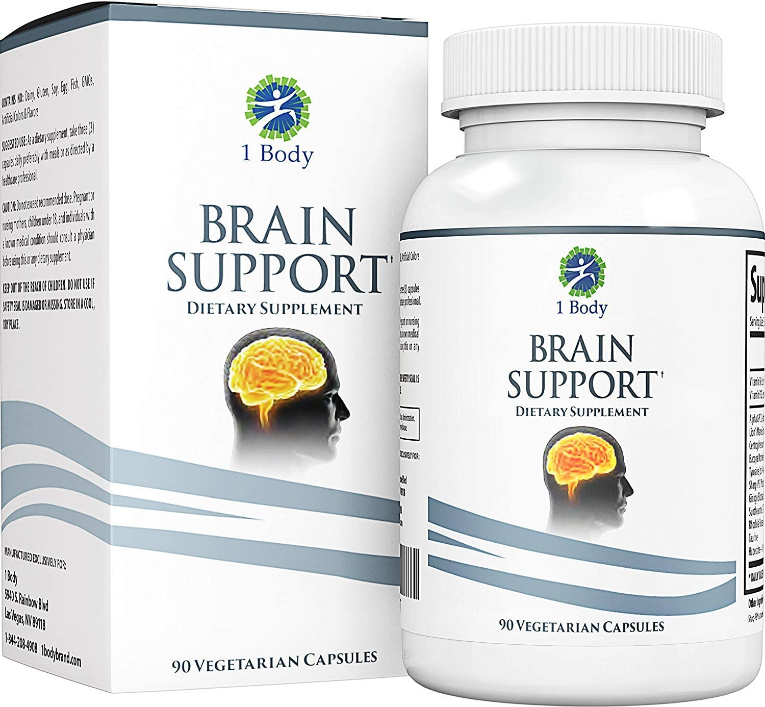 Brain Support Focus Supplement Pills - Support Healthy Brain Function with Nootropics, Improve Memory and Boost Focus - Alpha GPC, Lions Mane Extract, Bacopa Monnieri