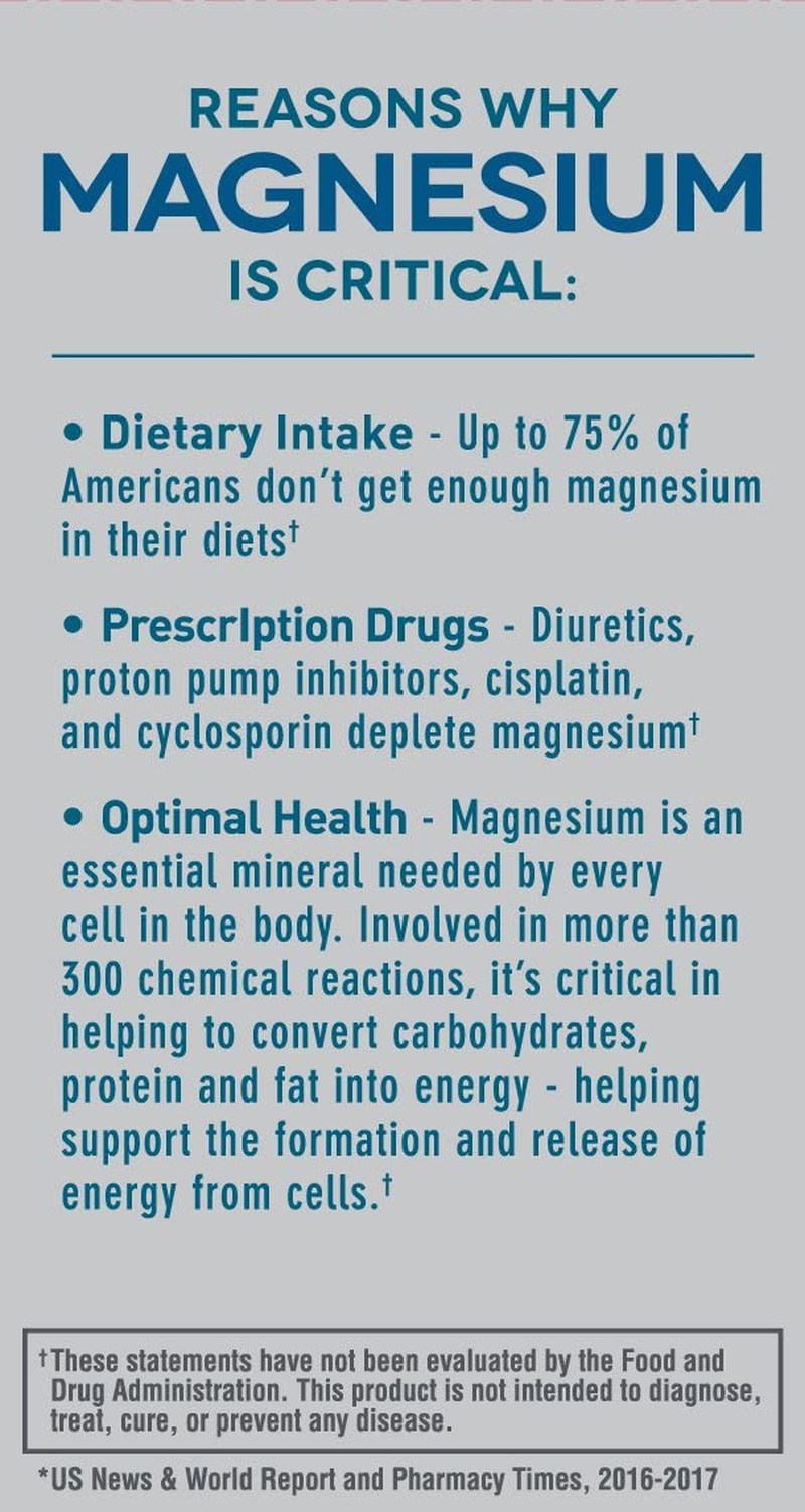 Magnesium Mineral Dietary Supplement Tablets, 483 Mg Magnesium Oxide, 60 Count