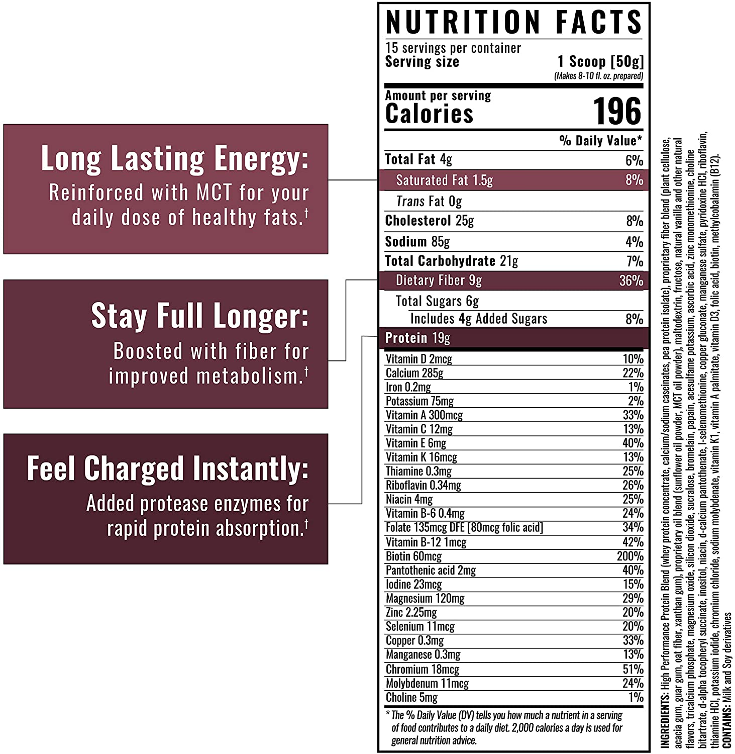 Meal Replacement and Recovery Shake, Chocolate, 15.7 Oz