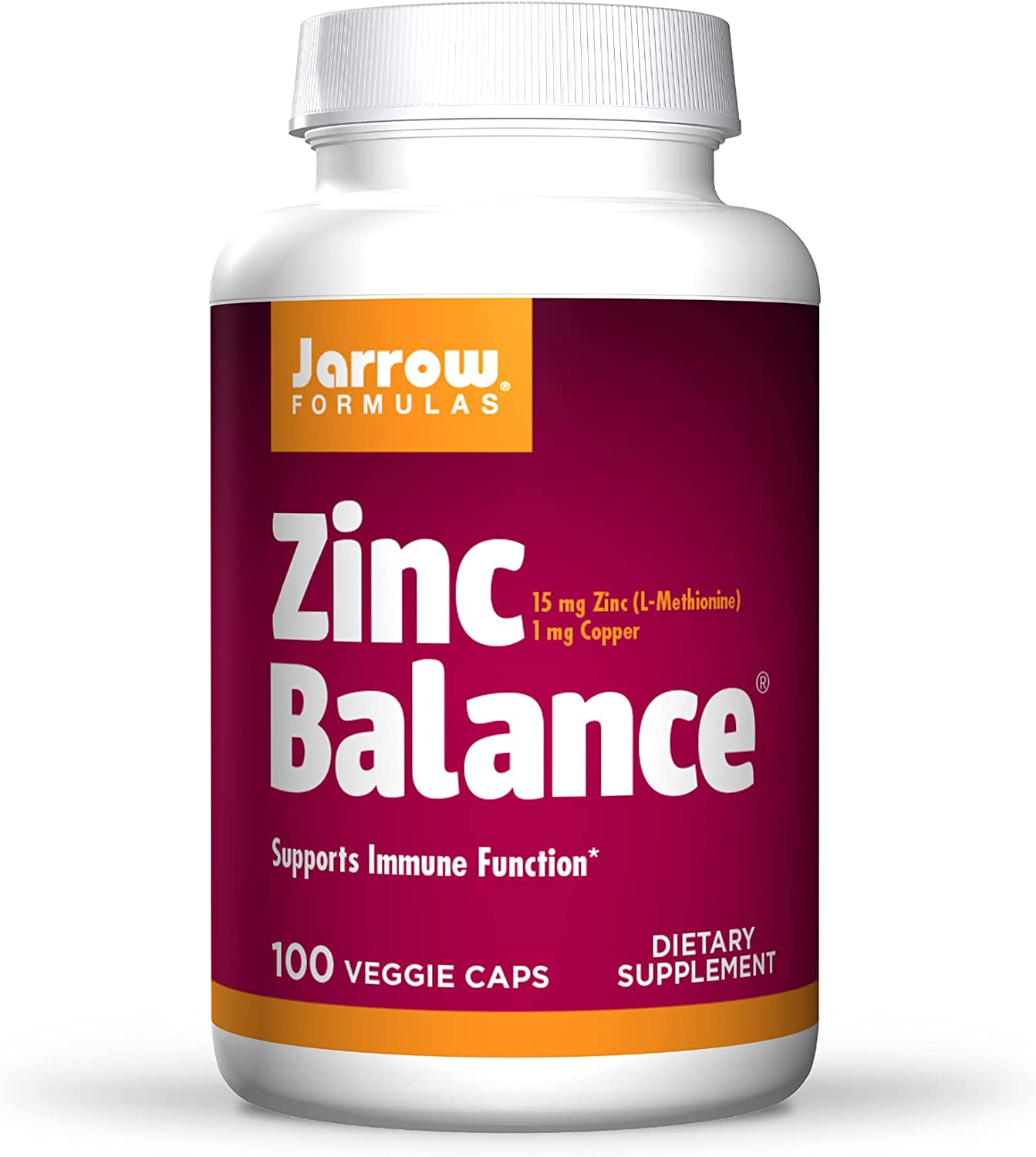 Zinc Balance 15 Mg, Immune Support, Includes Copper, White, 100 Count