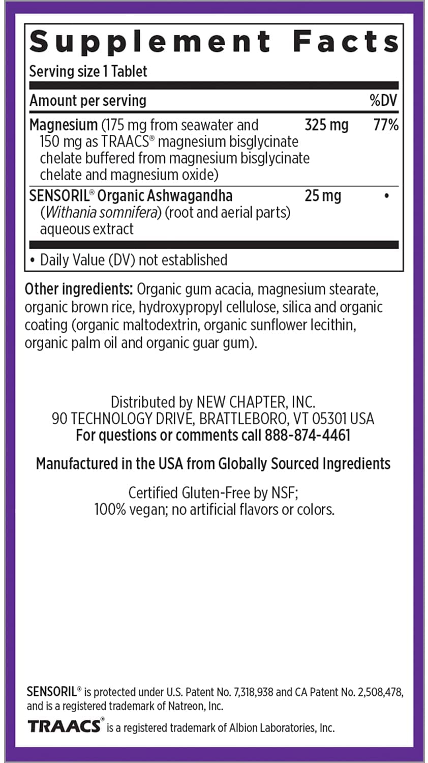 Magnesium,  Magnesium + Ashwagandha Supplement, 2.5X Absorption, Muscle Recovery, Heart & Bone Health, Calm & Relaxation, Gluten Free, Non-Gmo - 30 Count (Pack of 1)