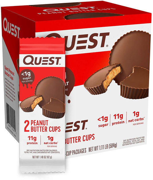 High Protein Low Carb, Gluten Free, Keto Friendly, Peanut Butter Cups, Pack of 12 (Total- 17.76 Ounce)