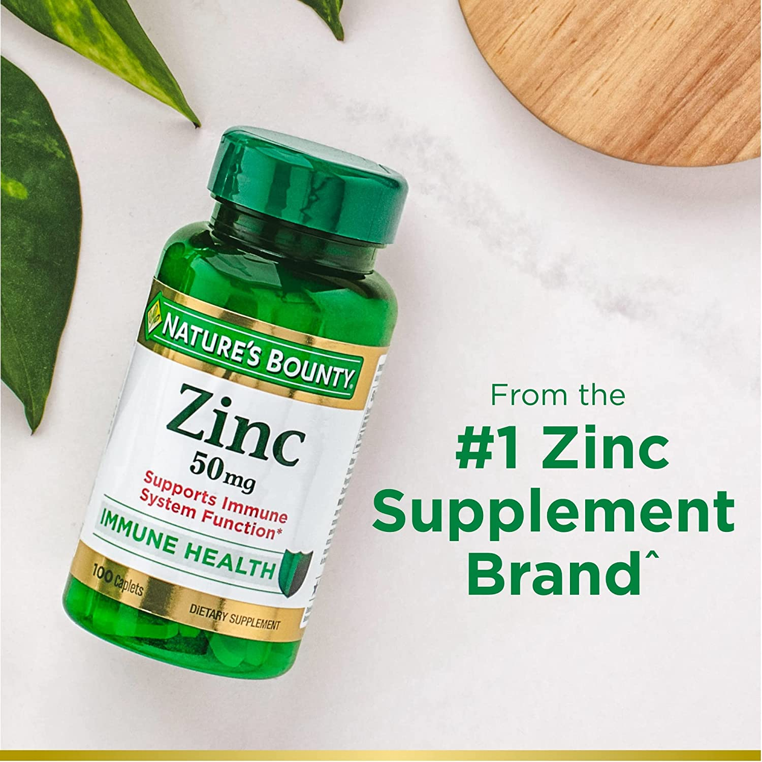 Zinc, Immune Support, 50 Mg, Caplets, 100 Ct