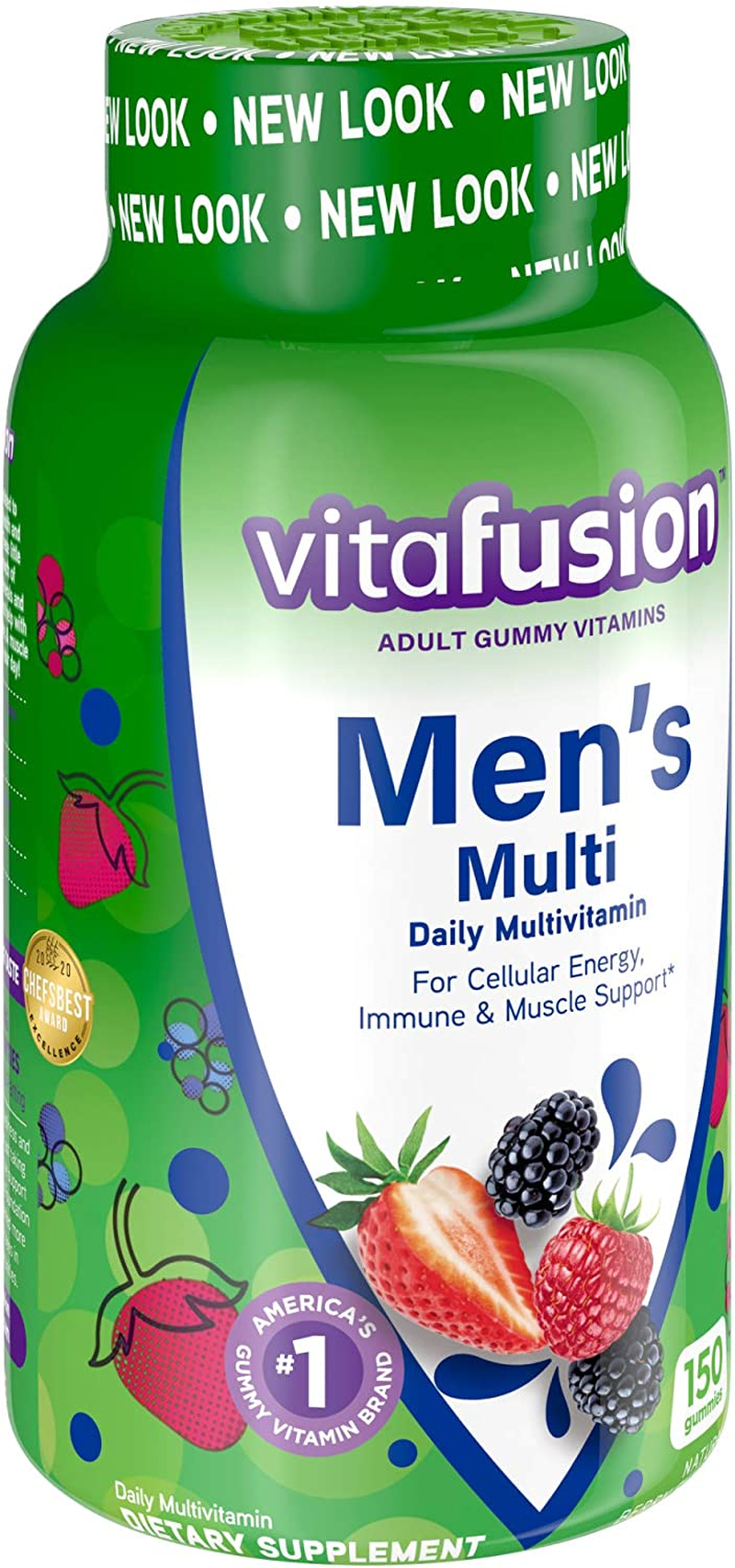 Vitafusion Gummy Vitamins for Men, Berry Flavored Daily Multivitamins for Men, 150 Count